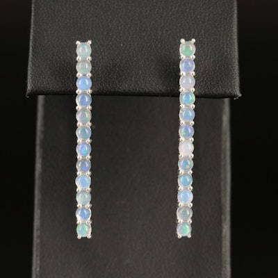 Sterling Opal Bar Earrings