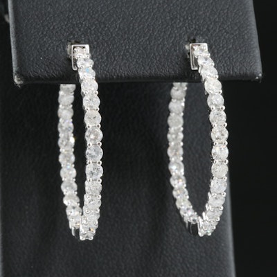14K 3.20 CTW Diamond Inside-Out Hoop Earrings