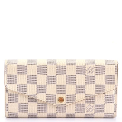 Louis Vuitton Sarah Wallet in Damier Azur Canvas and Leather
