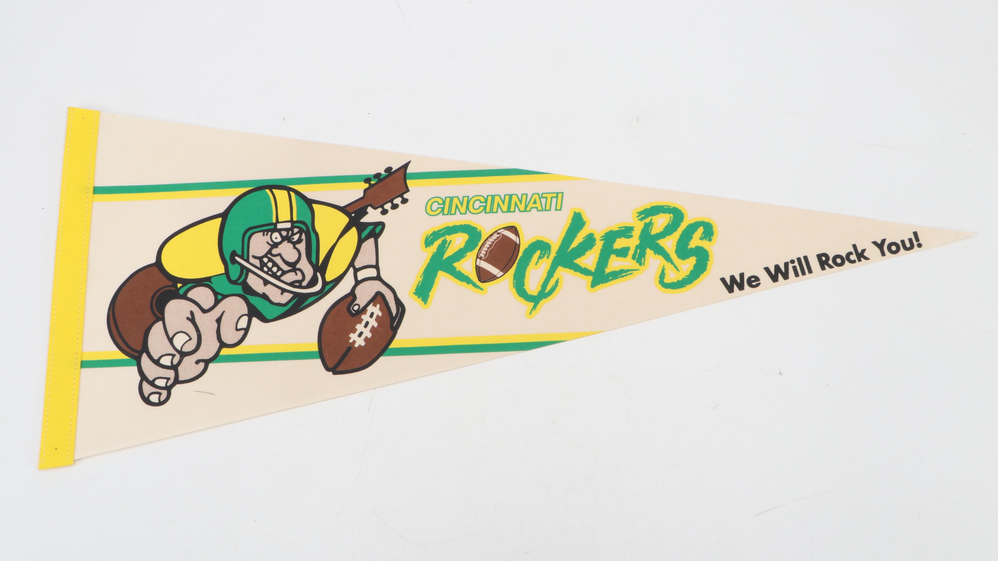 Cincinnati Stingers, Cyclones and Rockets Hockey and Football Pennants