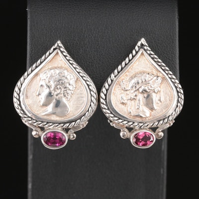 SeidenGang Sterling Garnet Neoclassical Earrings