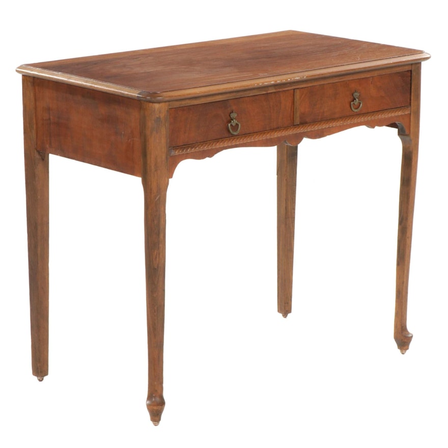 French Provincial Style Walnut Single-Drawer Desk, Early 20th Century