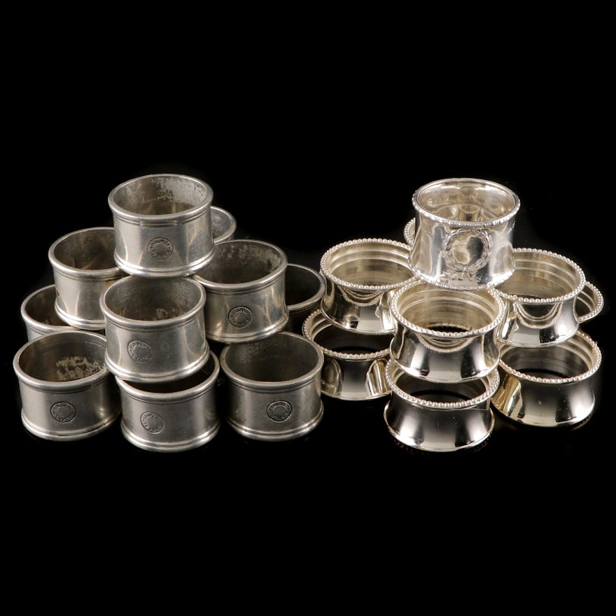 Gorham Manufacturing Co. English Sterling Adams Style and Other Napkin Rings