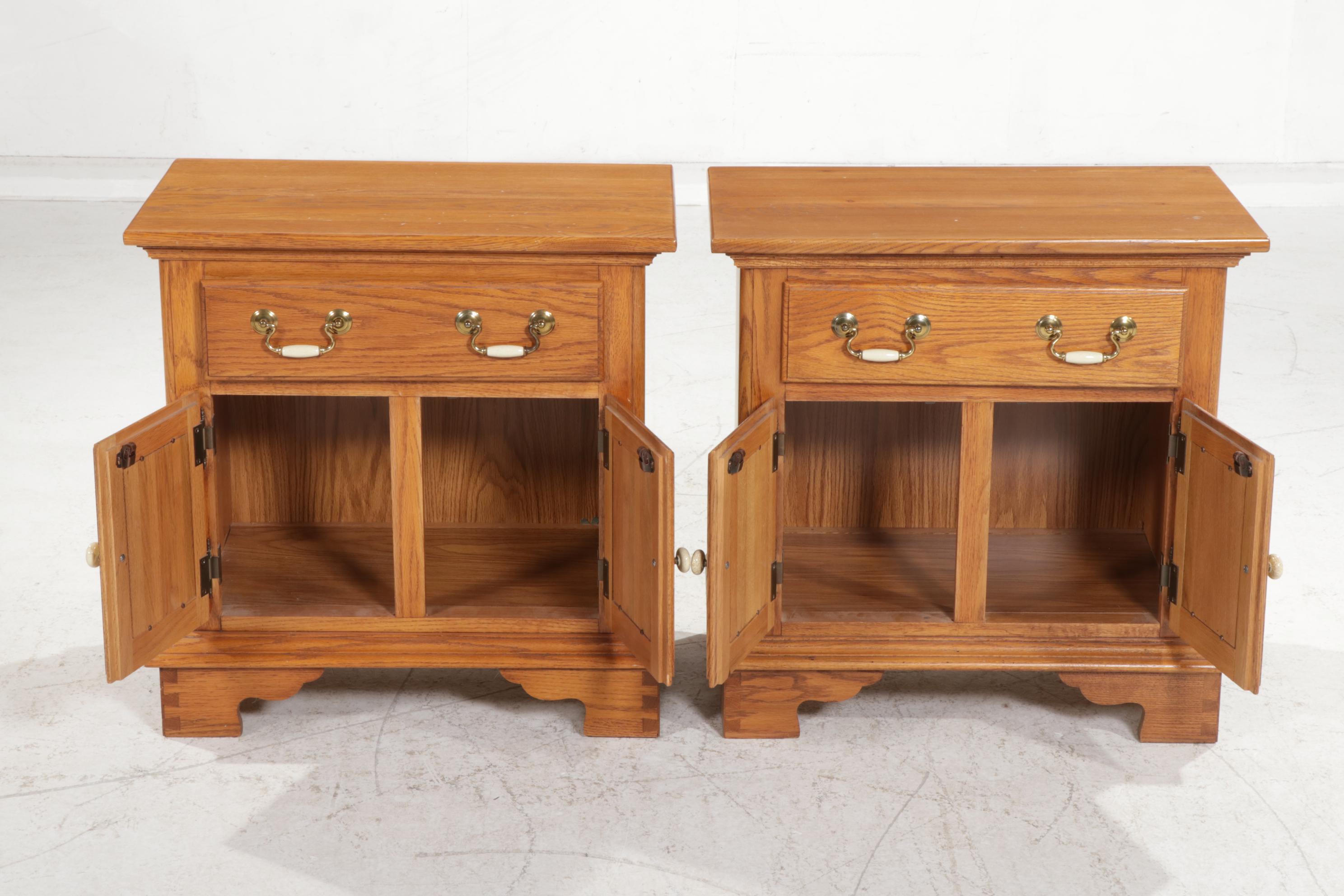 Pair of Keller Oak Nightstands, Late 20th to 21st Century EBTH