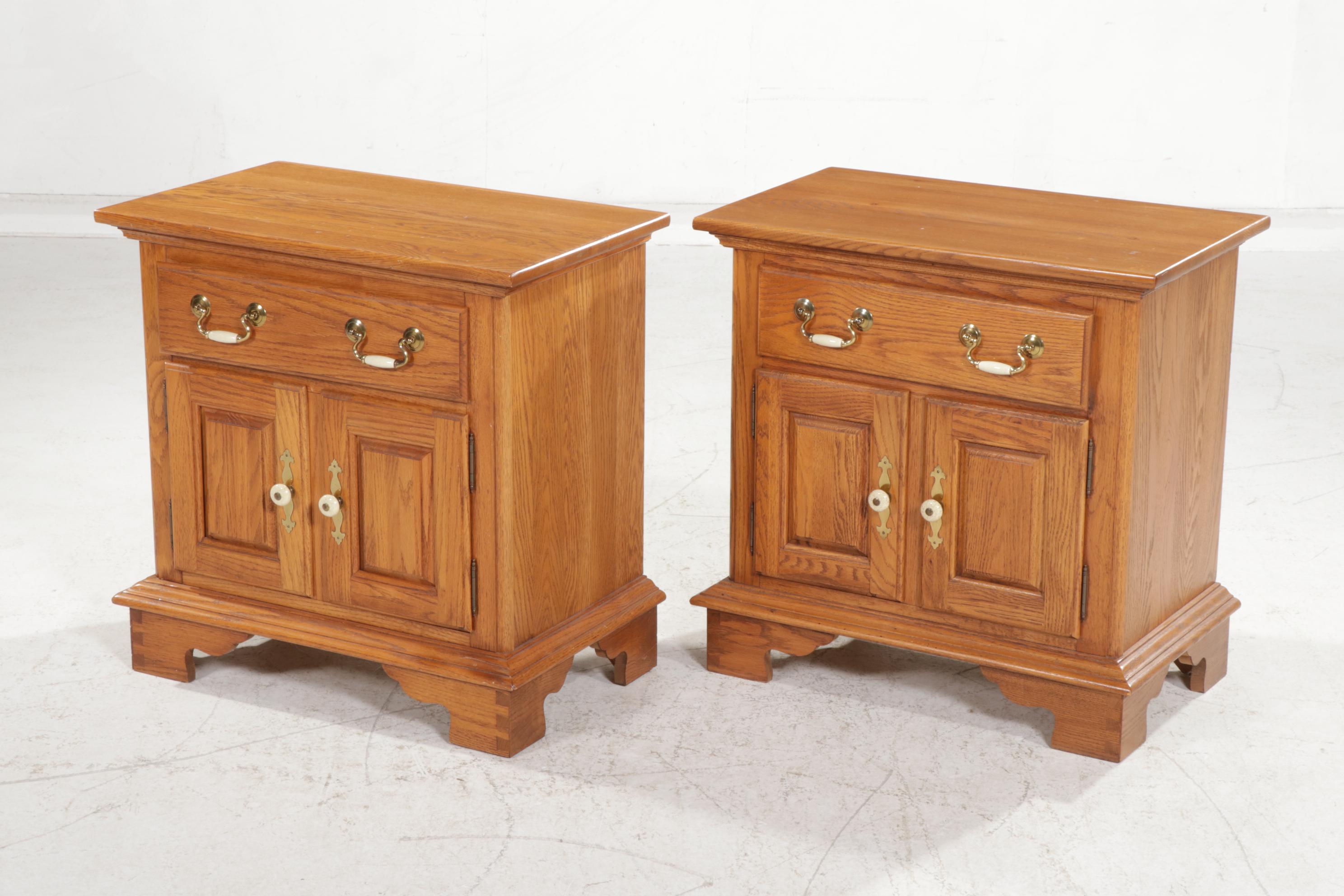 Pair of Keller Oak Nightstands, Late 20th to 21st Century EBTH