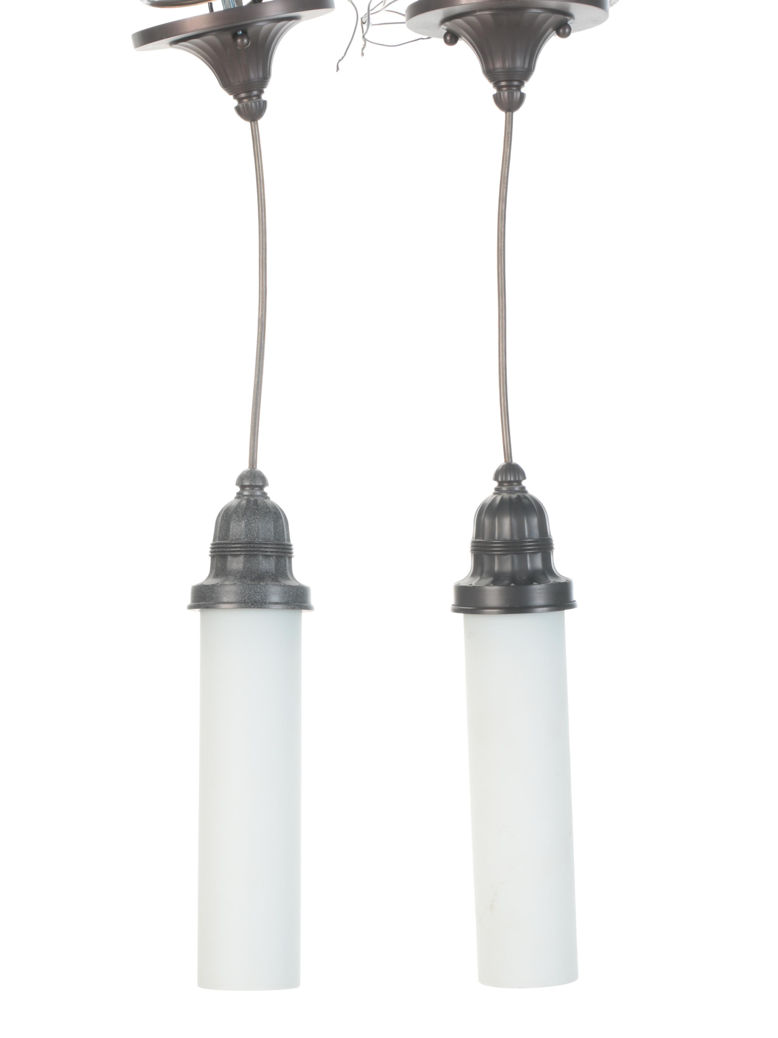 Lighting Group Glass and Metal Wall Sconces and Pendant