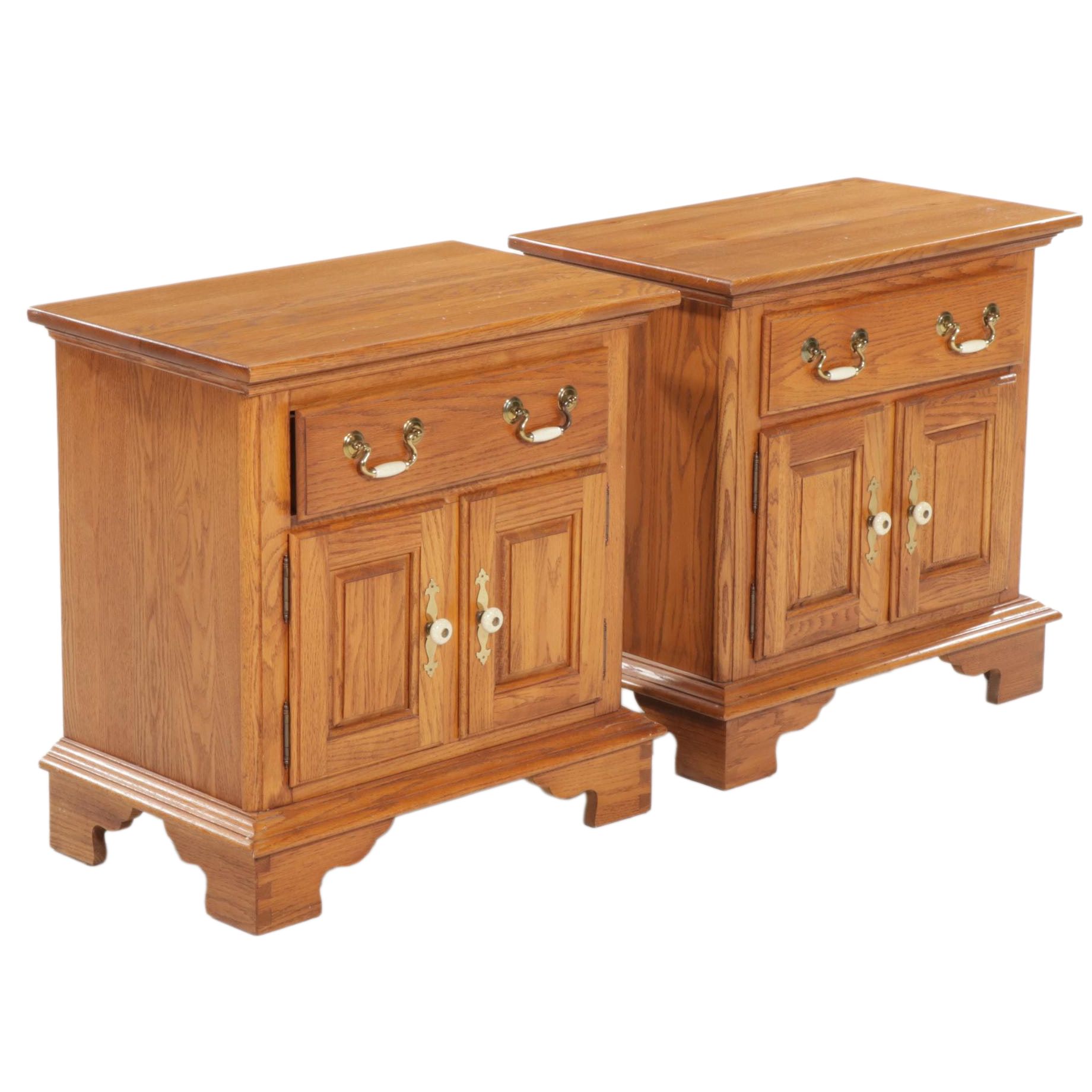 Pair of Keller Oak Nightstands, Late 20th to 21st Century EBTH