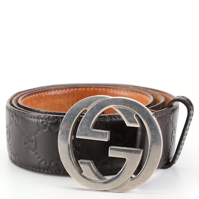 Gucci GG Embossed Leather Belt