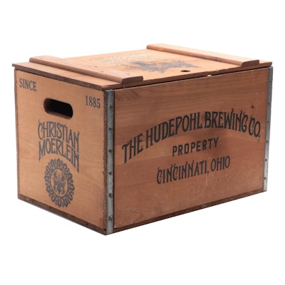 Hudepohl Brewing Co. and Christian Moerlein Advertising Beer Crate