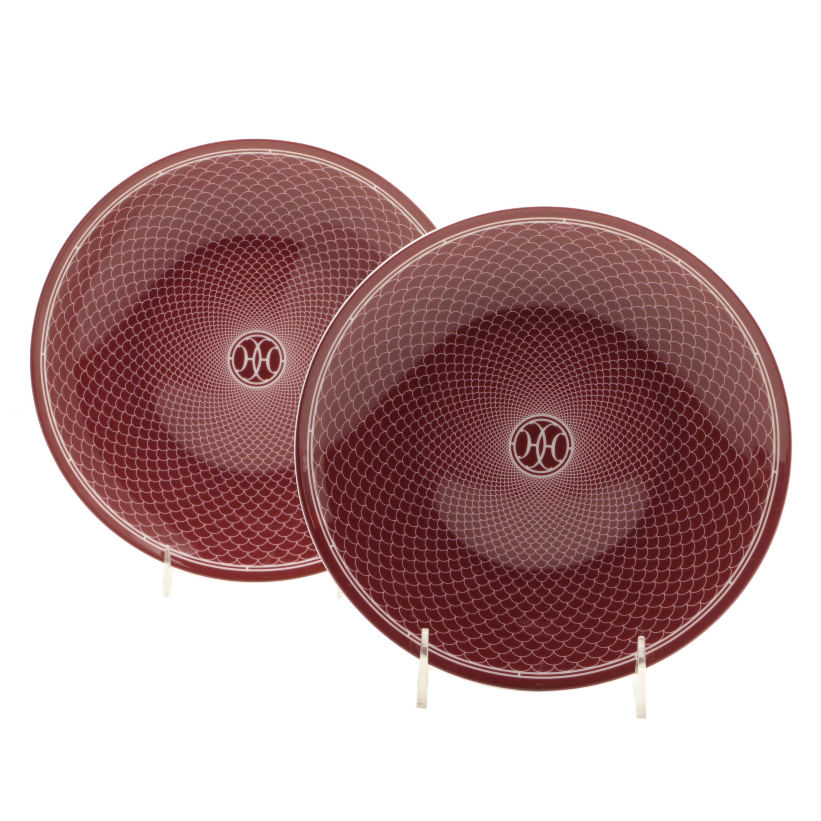 Hermès "H Deco" Porcelain Dessert Plates EBTH