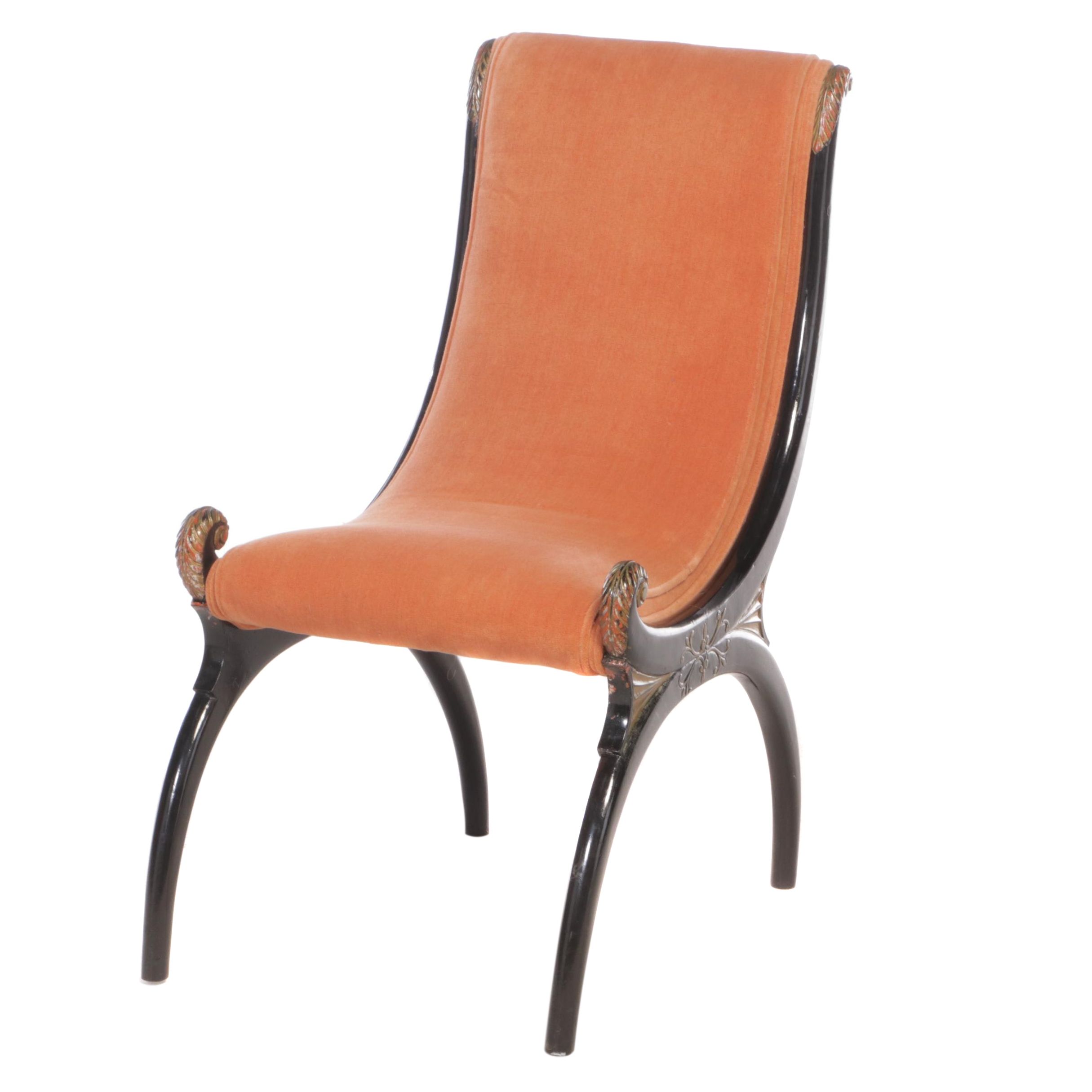 Empire Style Ebonized and ParcelGilt Curule Chair, 20th Century EBTH