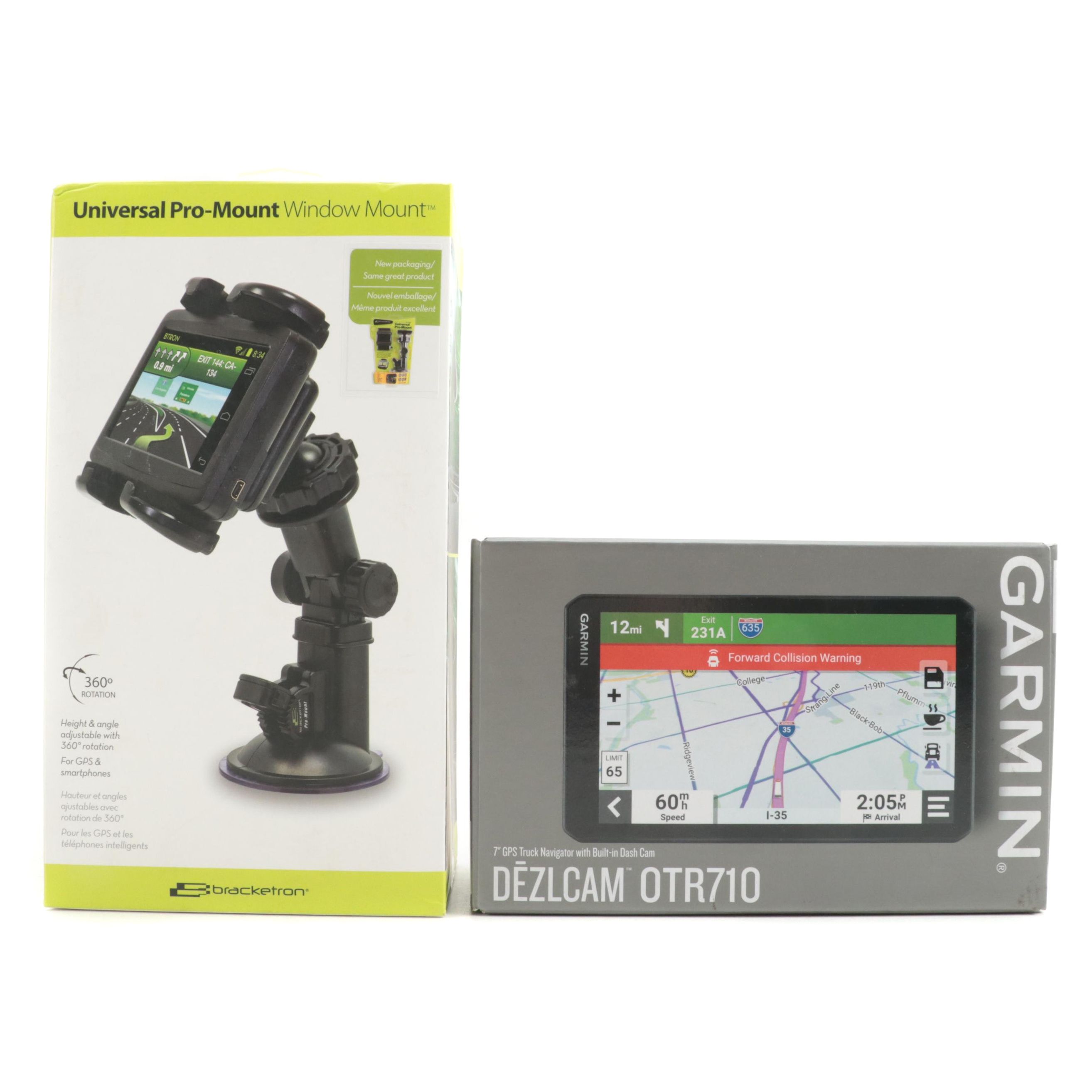 Garmin dēzlCam OTR710 Truck GPS with Bracketron Universal ProMount Window Mount EBTH