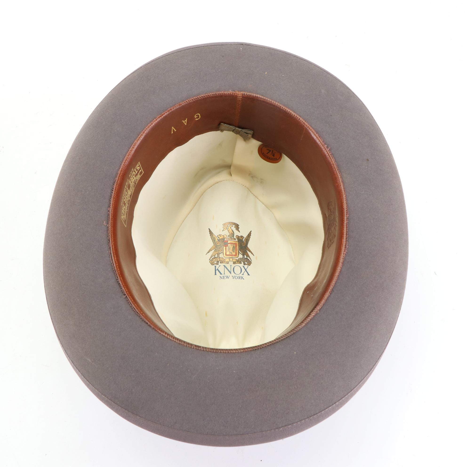 Knox New York Homburg Hat in Wool Felt with Box EBTH