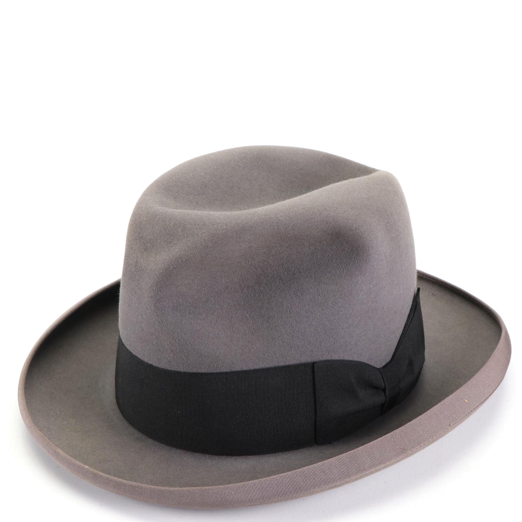 Knox New York Homburg Hat in Wool Felt with Box EBTH