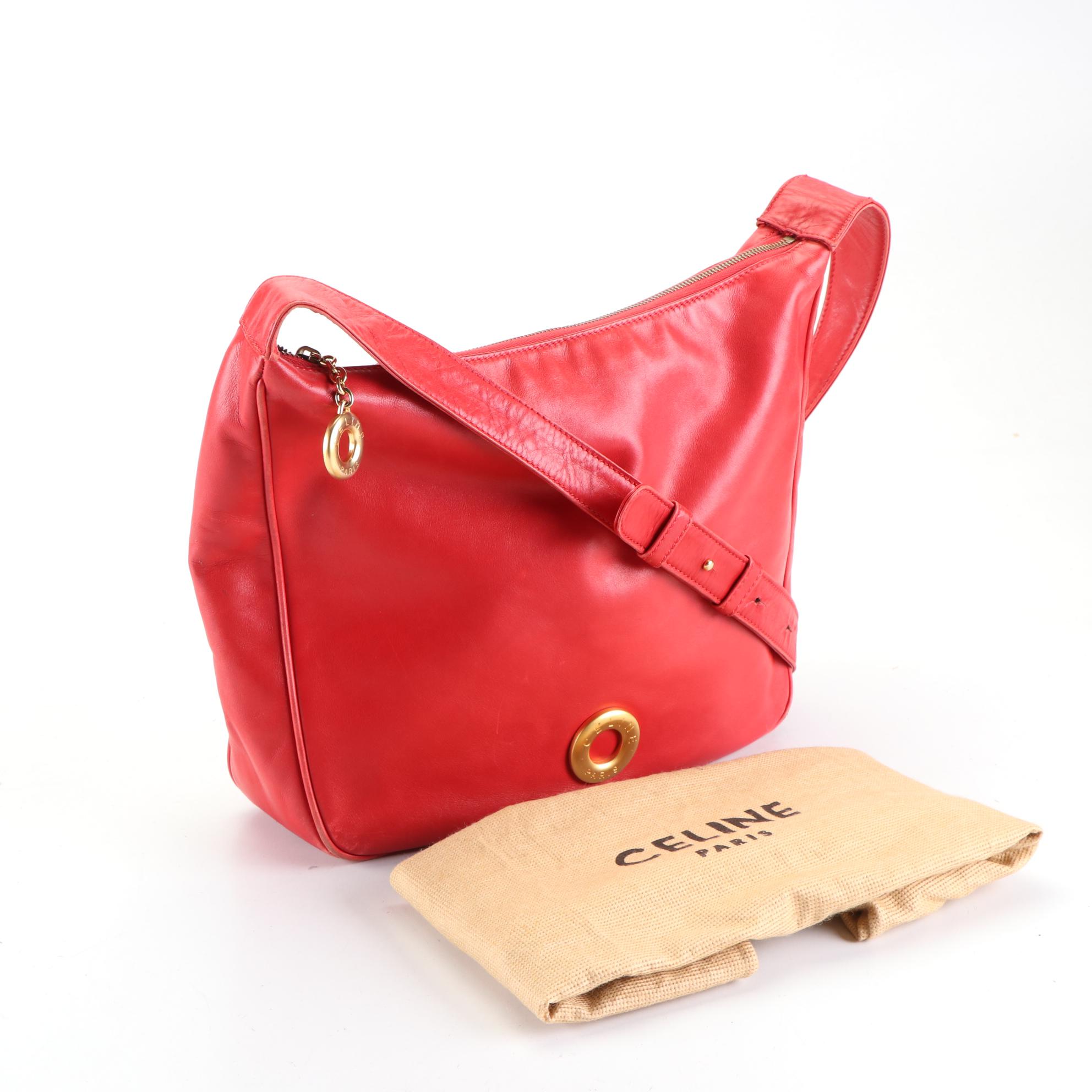 Celine Shoulder Bag in Red Leather EBTH