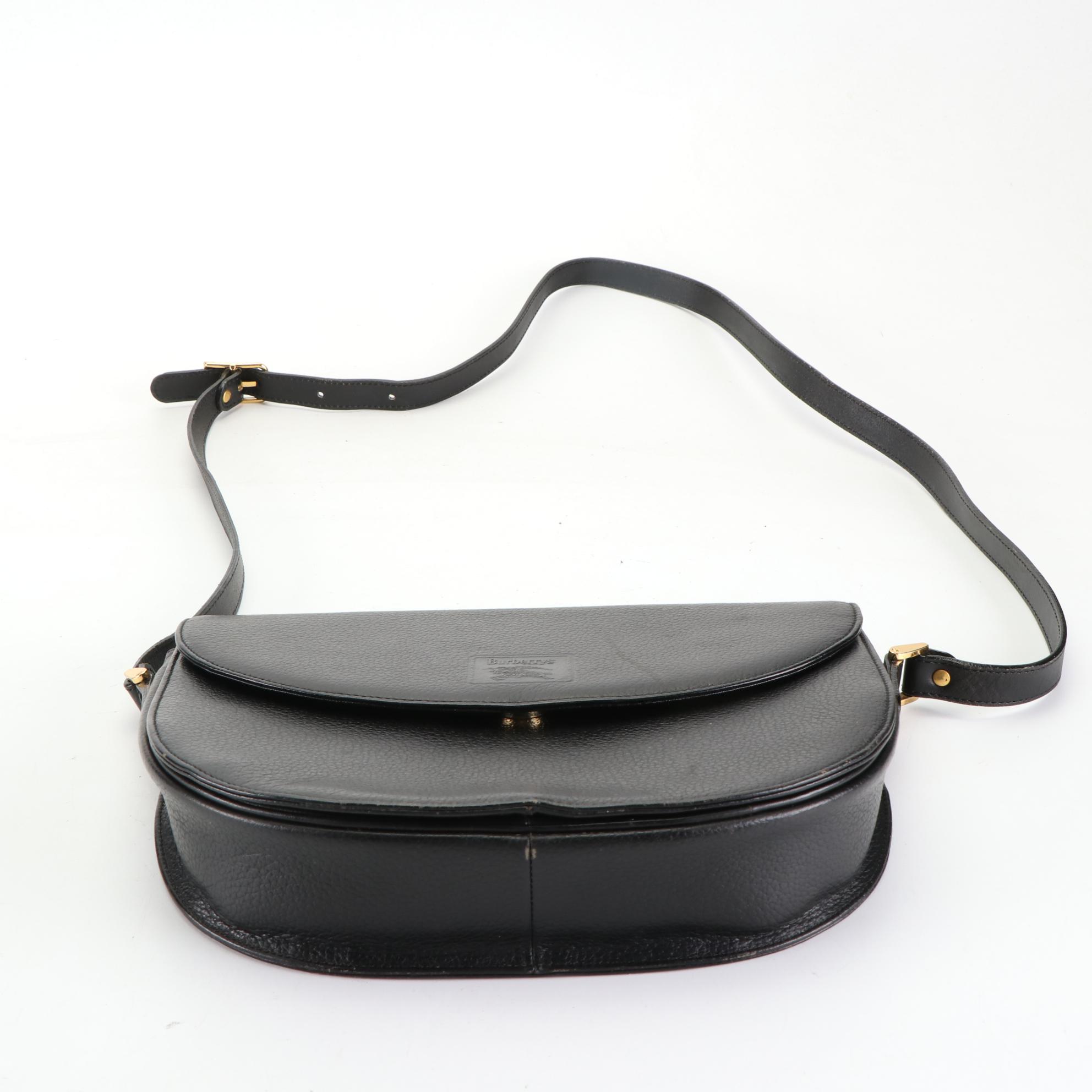 Burberry Pebbled Leather Flap Shoulder Bag EBTH