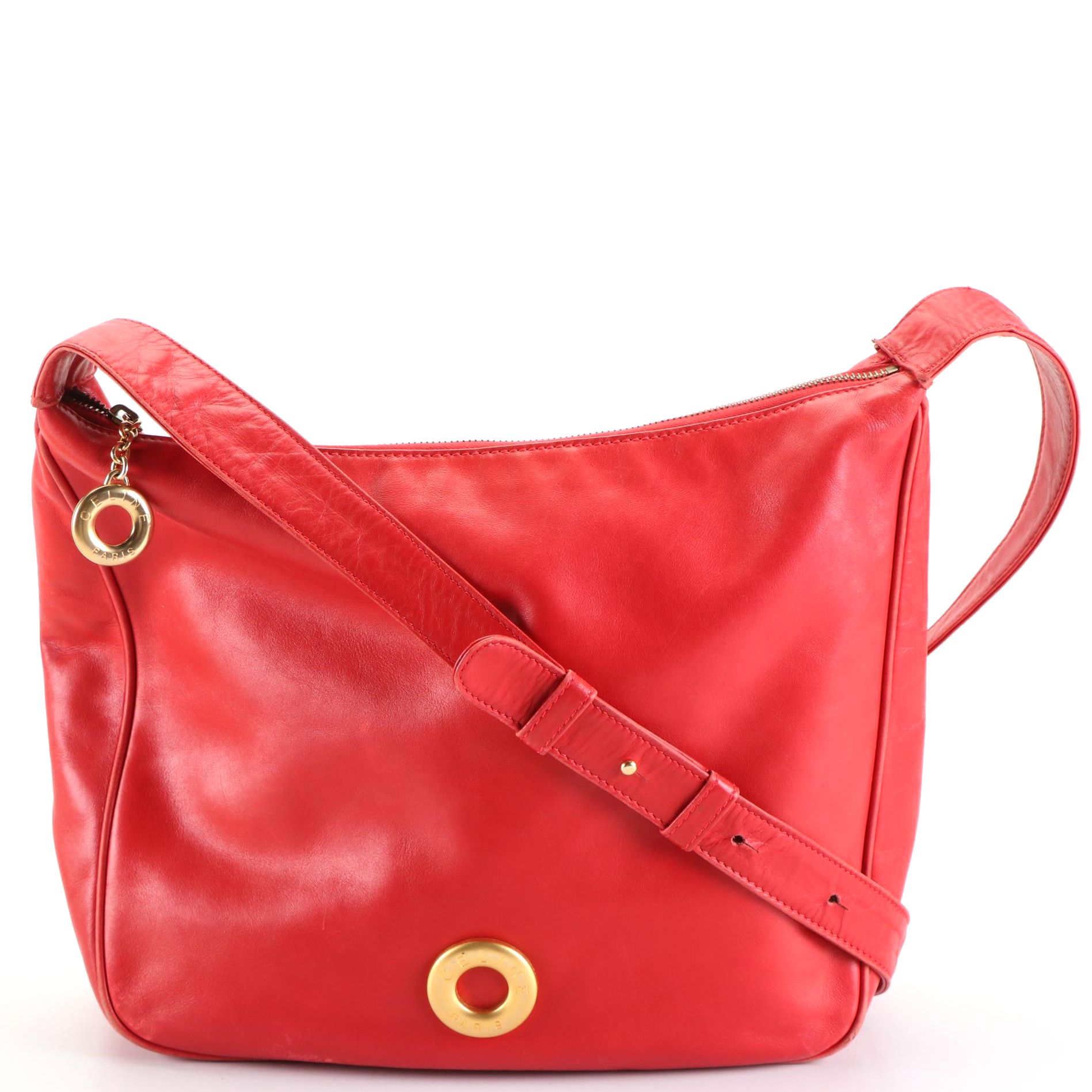 Celine Shoulder Bag in Red Leather EBTH