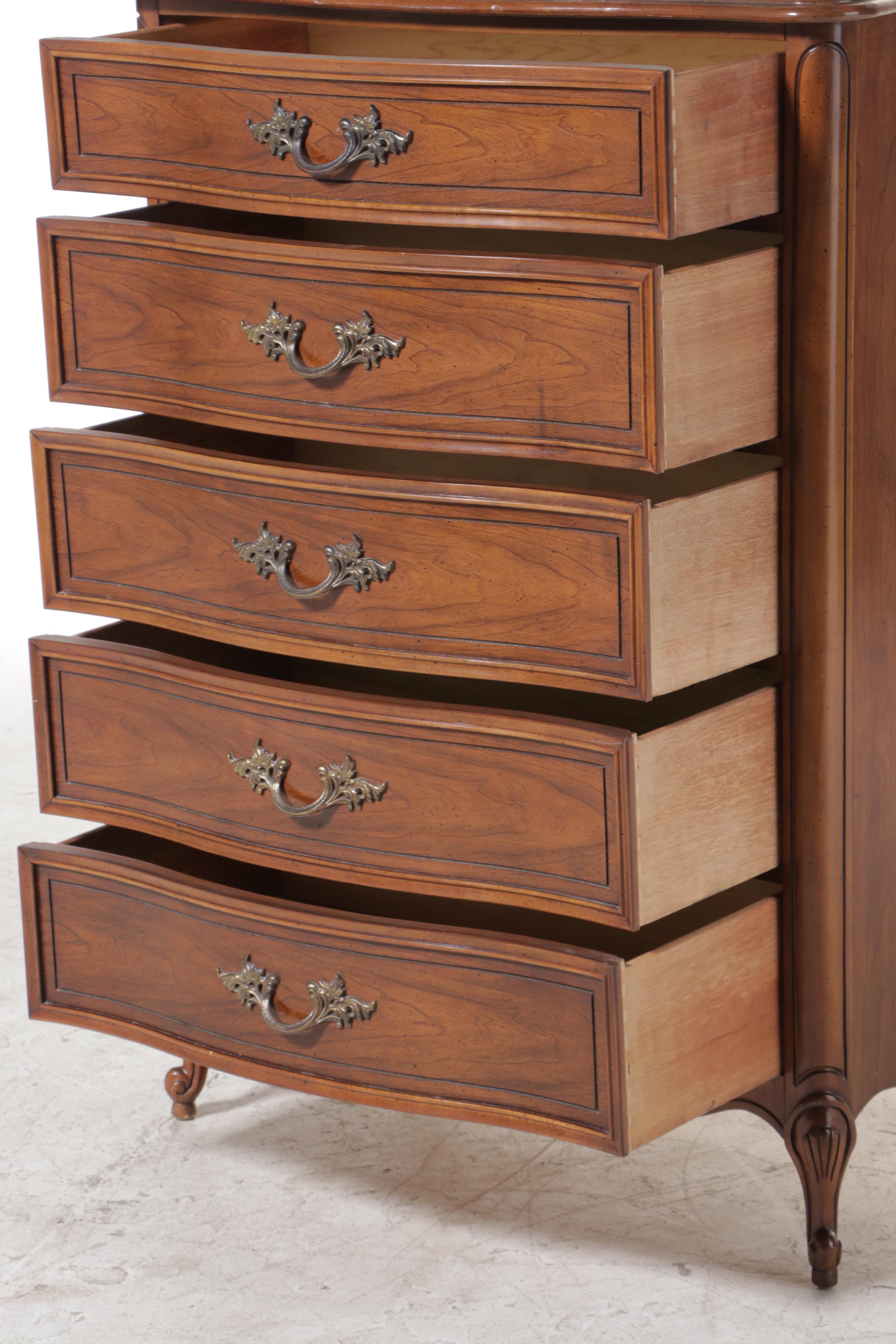 Dixie French Provincial Style Fruitwood-Stained Five-Drawer Chest | EBTH