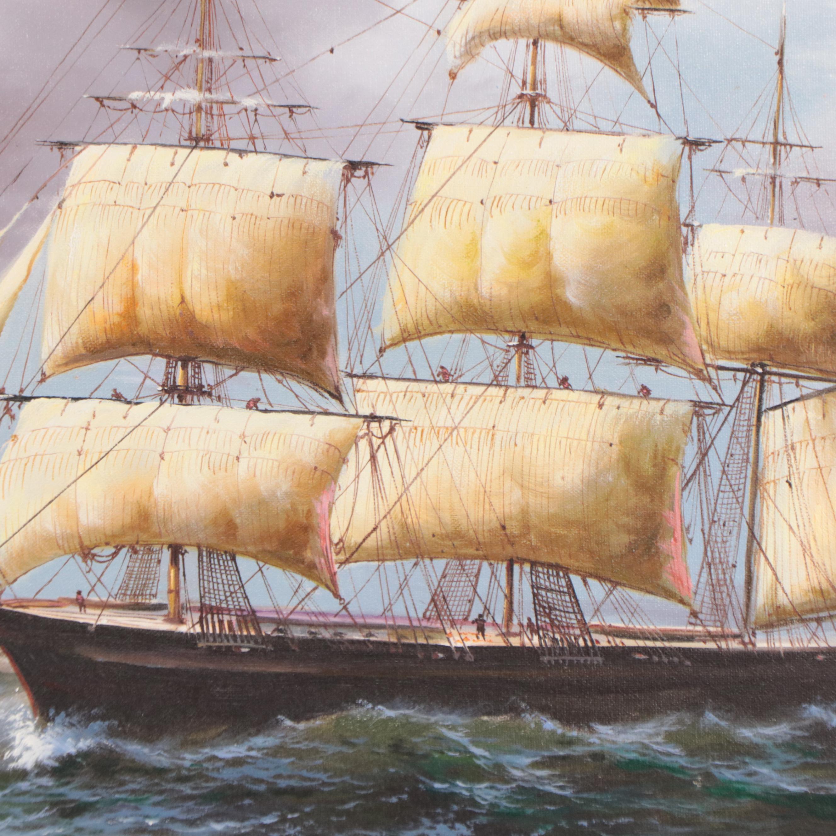 June Nelson Nautical Oil Painting EBTH