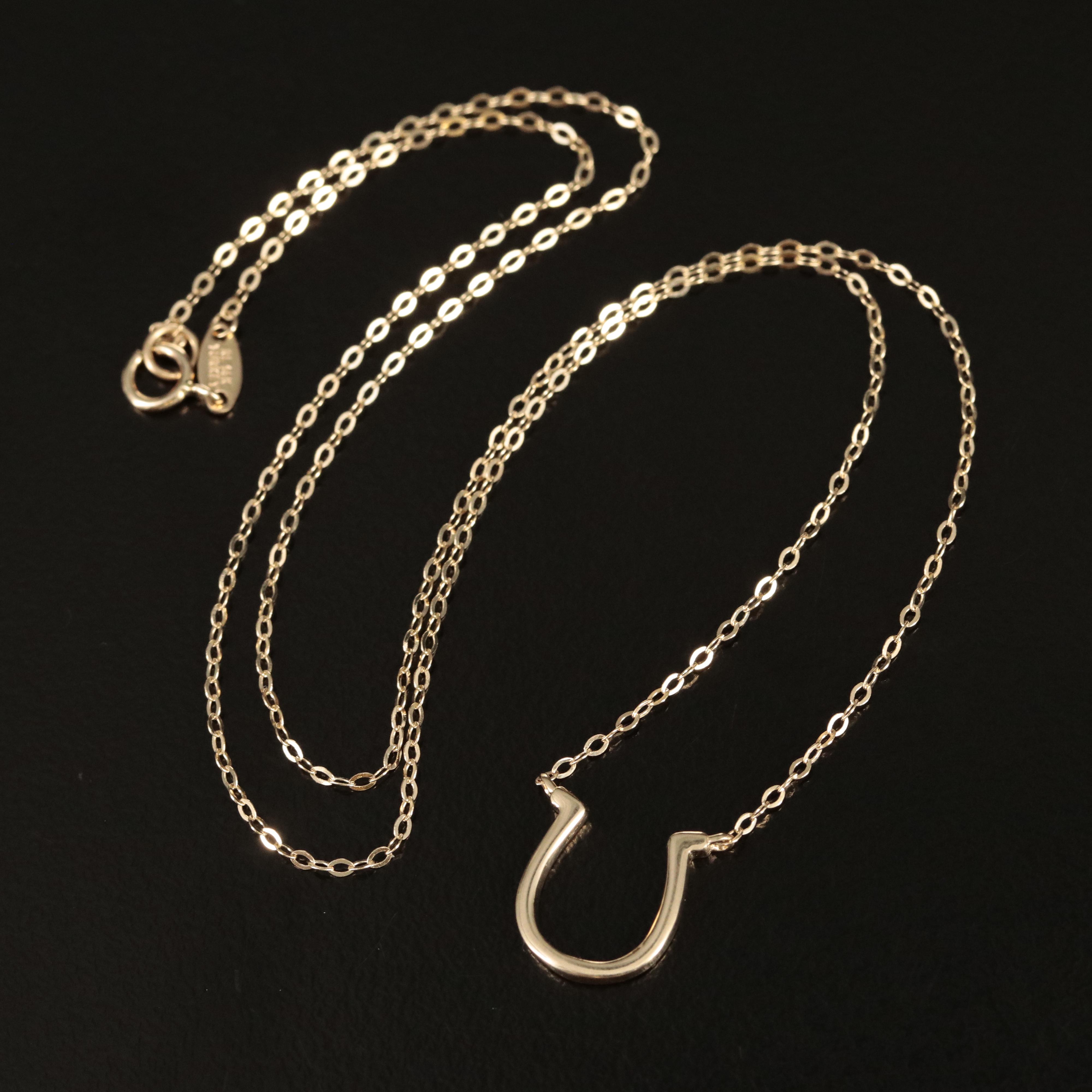 14K Horseshoe Necklace EBTH