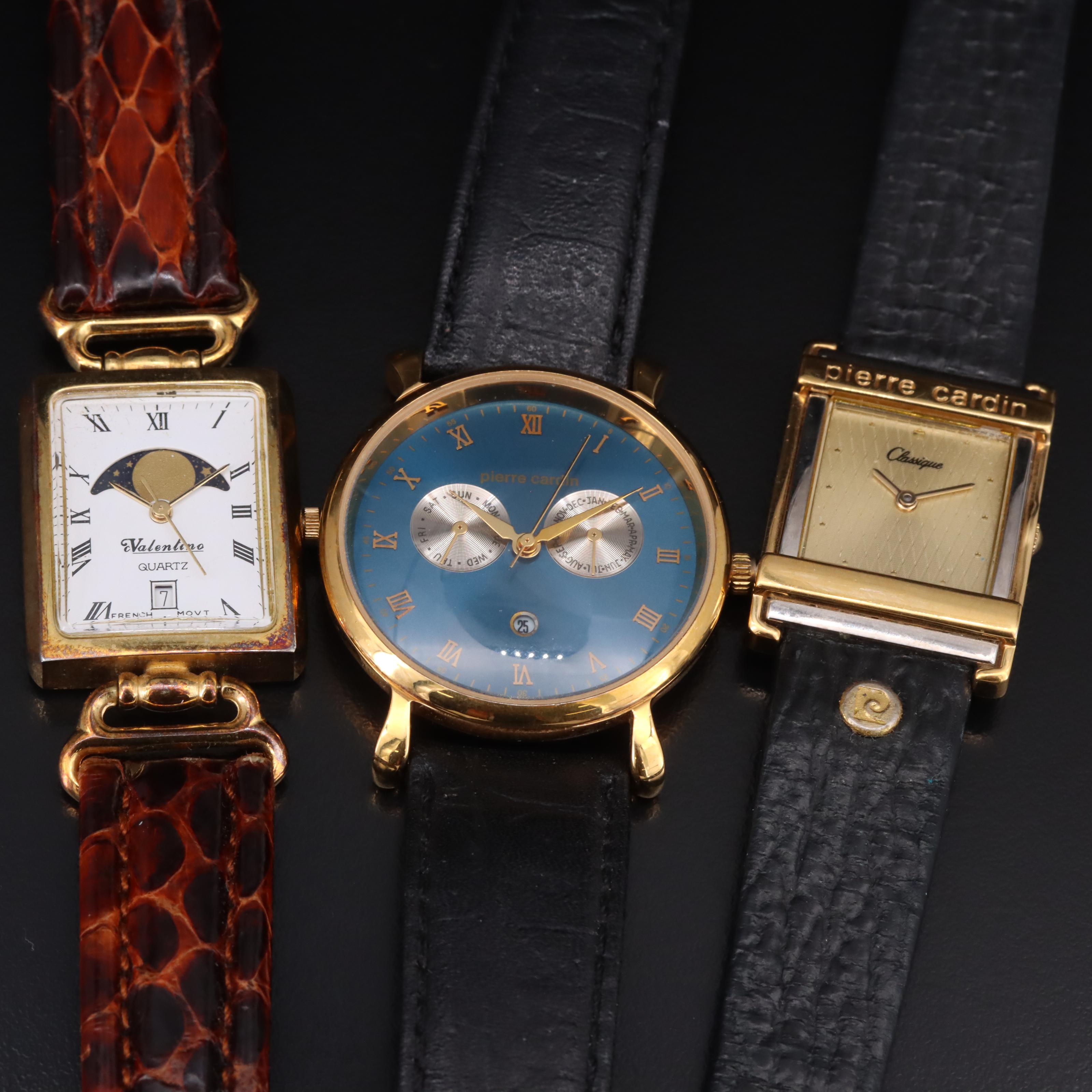 Lot De 3 Montres Bracelet Quartz Pour Homme - Marques Pierre Cardin, Philip Persio, Le Griffon - Occasion