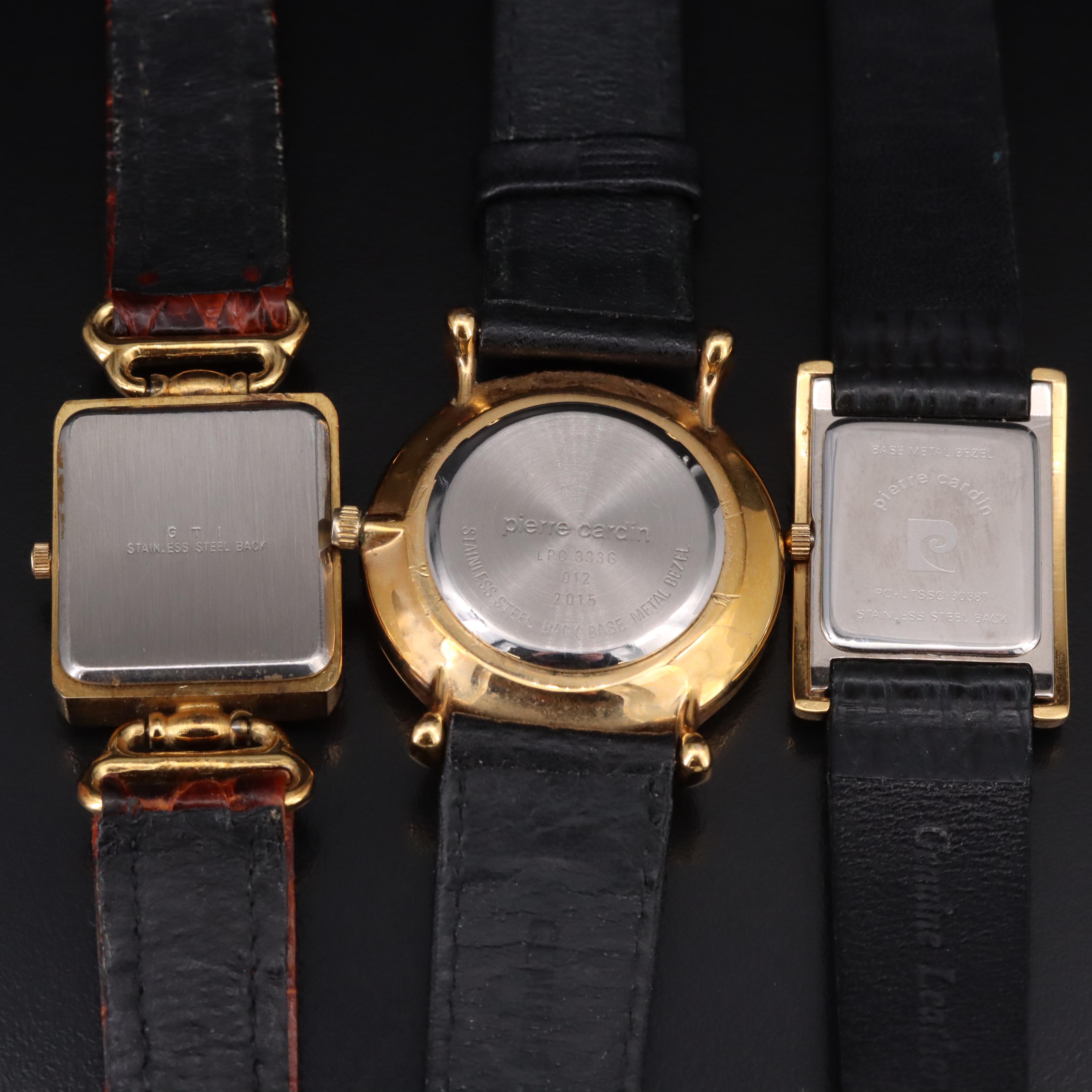 Montre vintage à quartz Pierre Cardin en or avec pile
