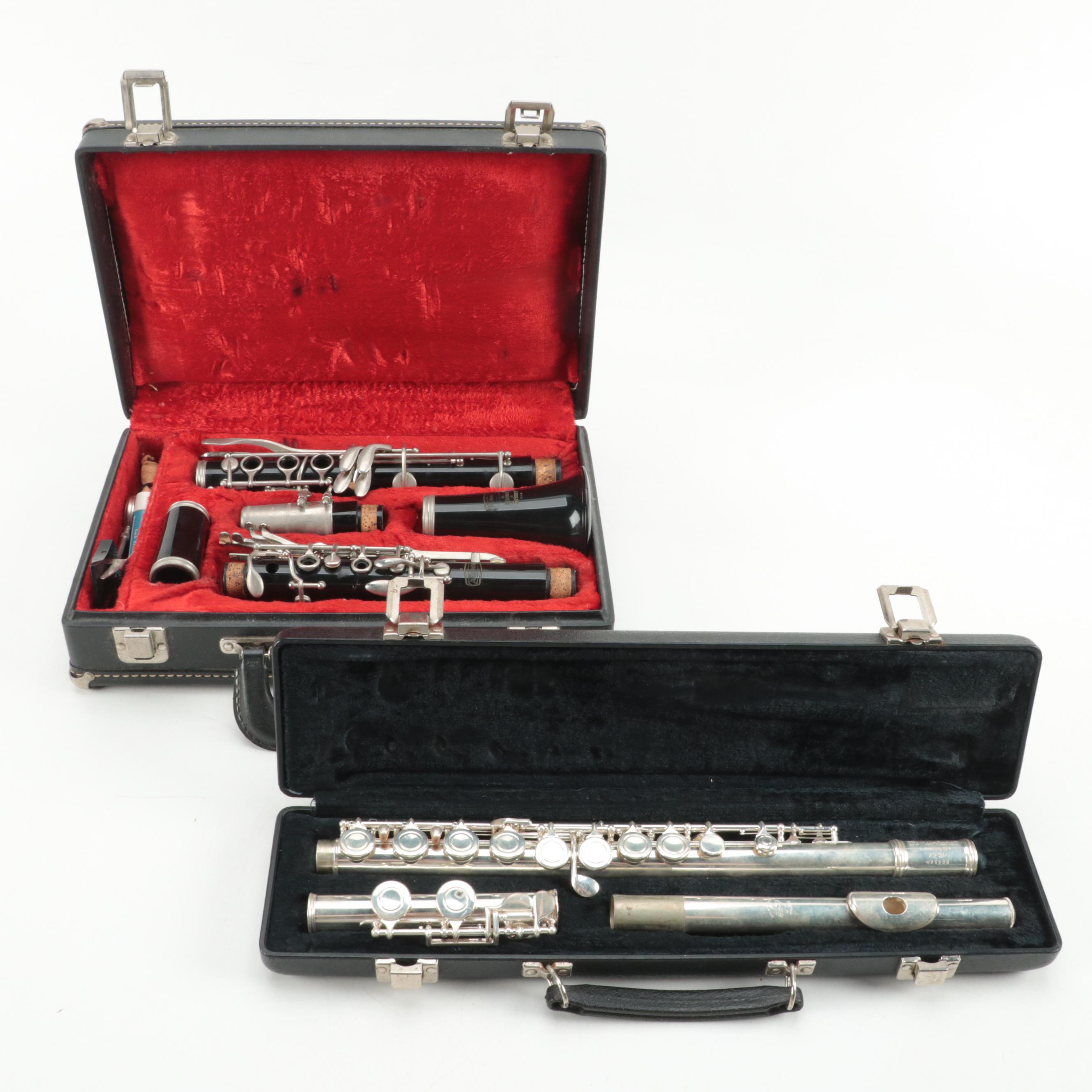 Bundy Selmer Resonite Goldentone 3 and Gemeinhardt Flute EBTH