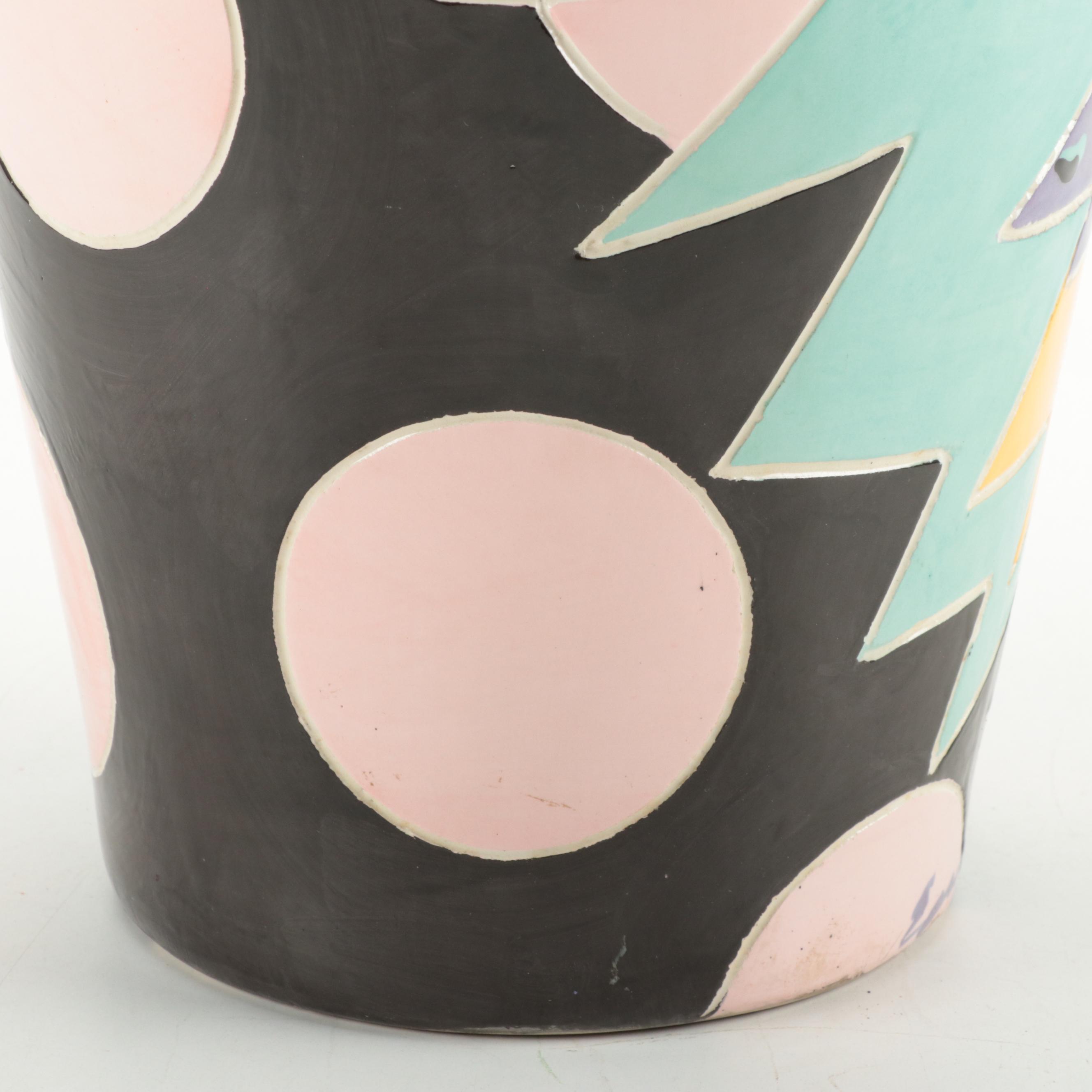 Memphis Style Art Pottery Vase EBTH