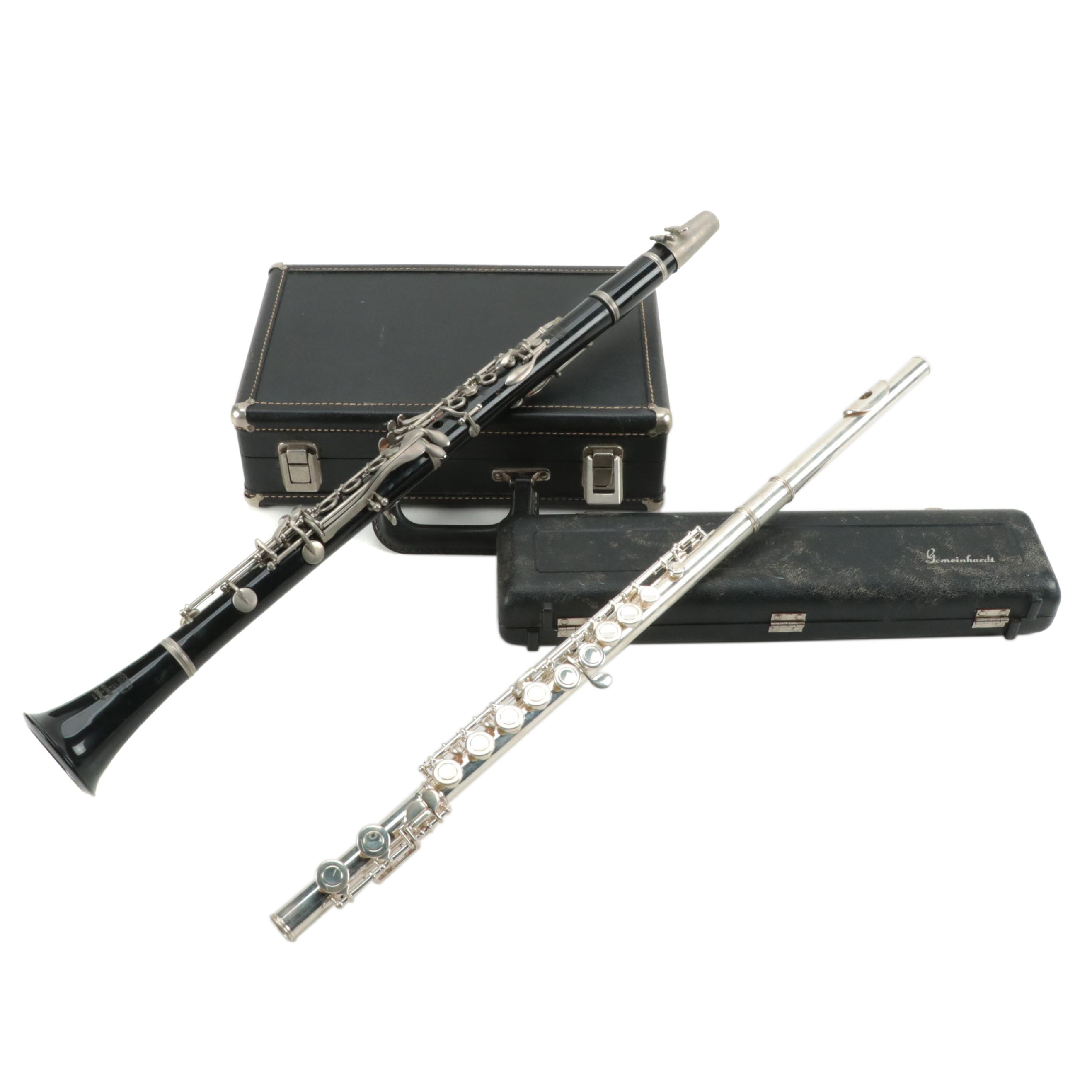 Bundy Selmer Resonite Goldentone 3 and Gemeinhardt Flute EBTH