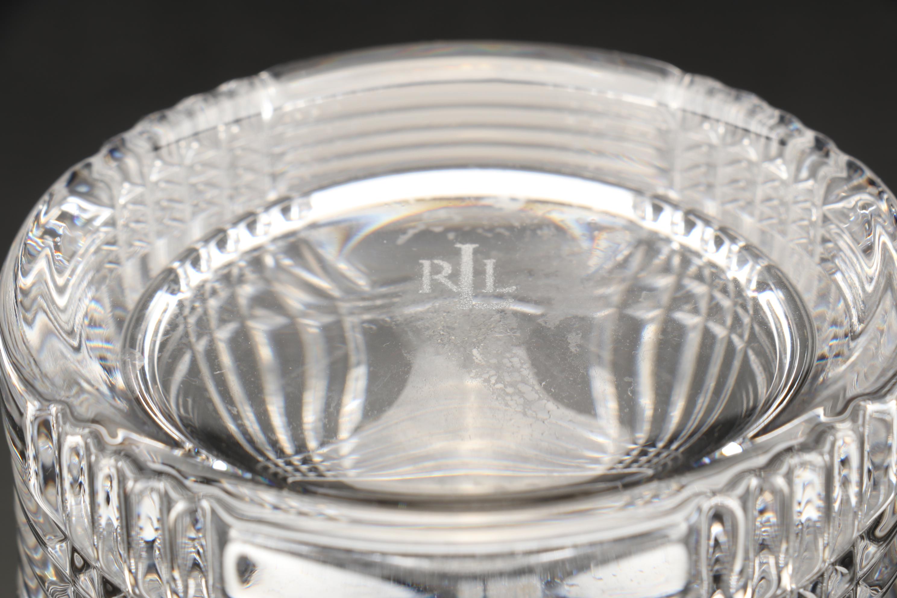 Ralph Lauren Crystal "Glen Plaid" Old Fashioned Glasses EBTH