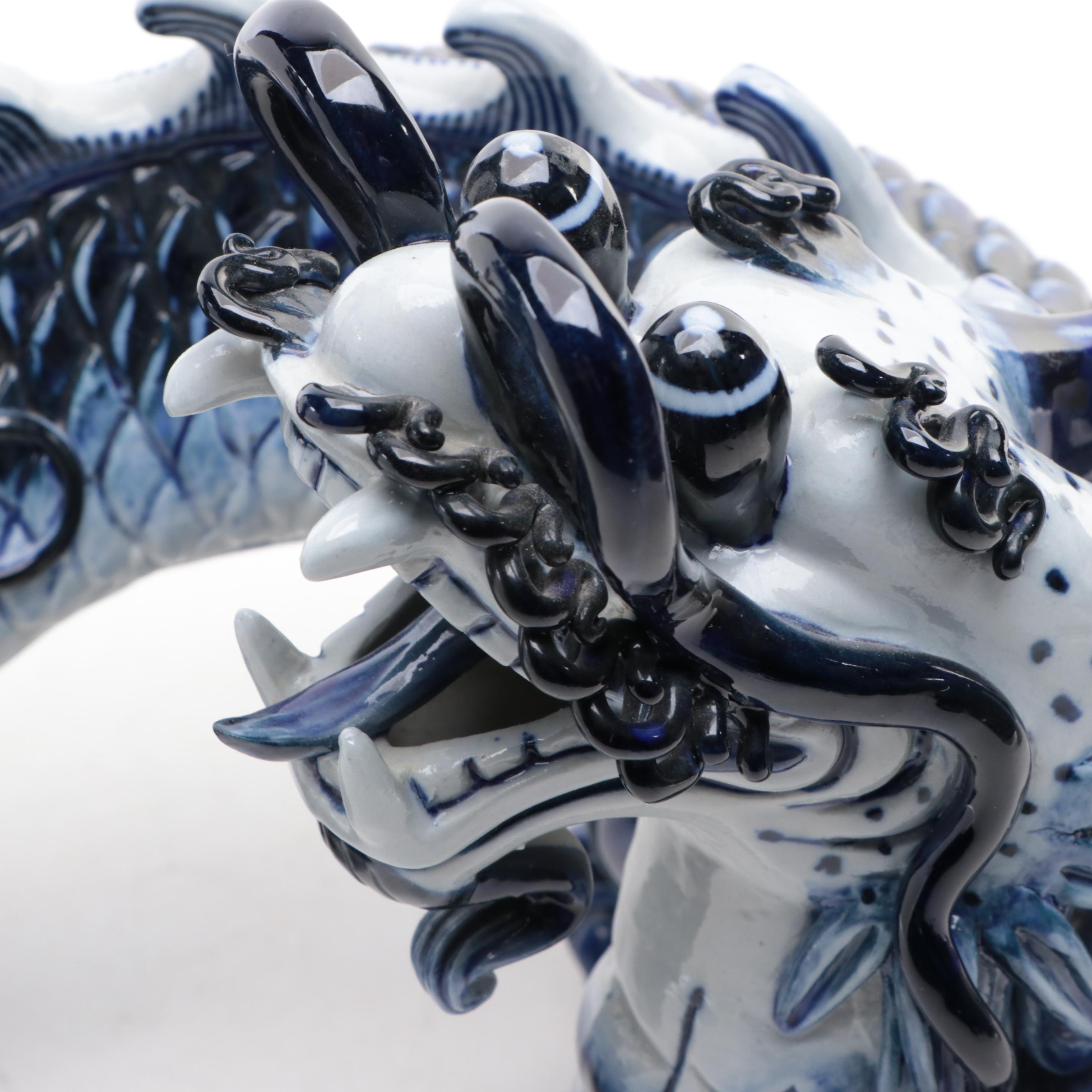 Chinese Porcelain Dragon Figure EBTH