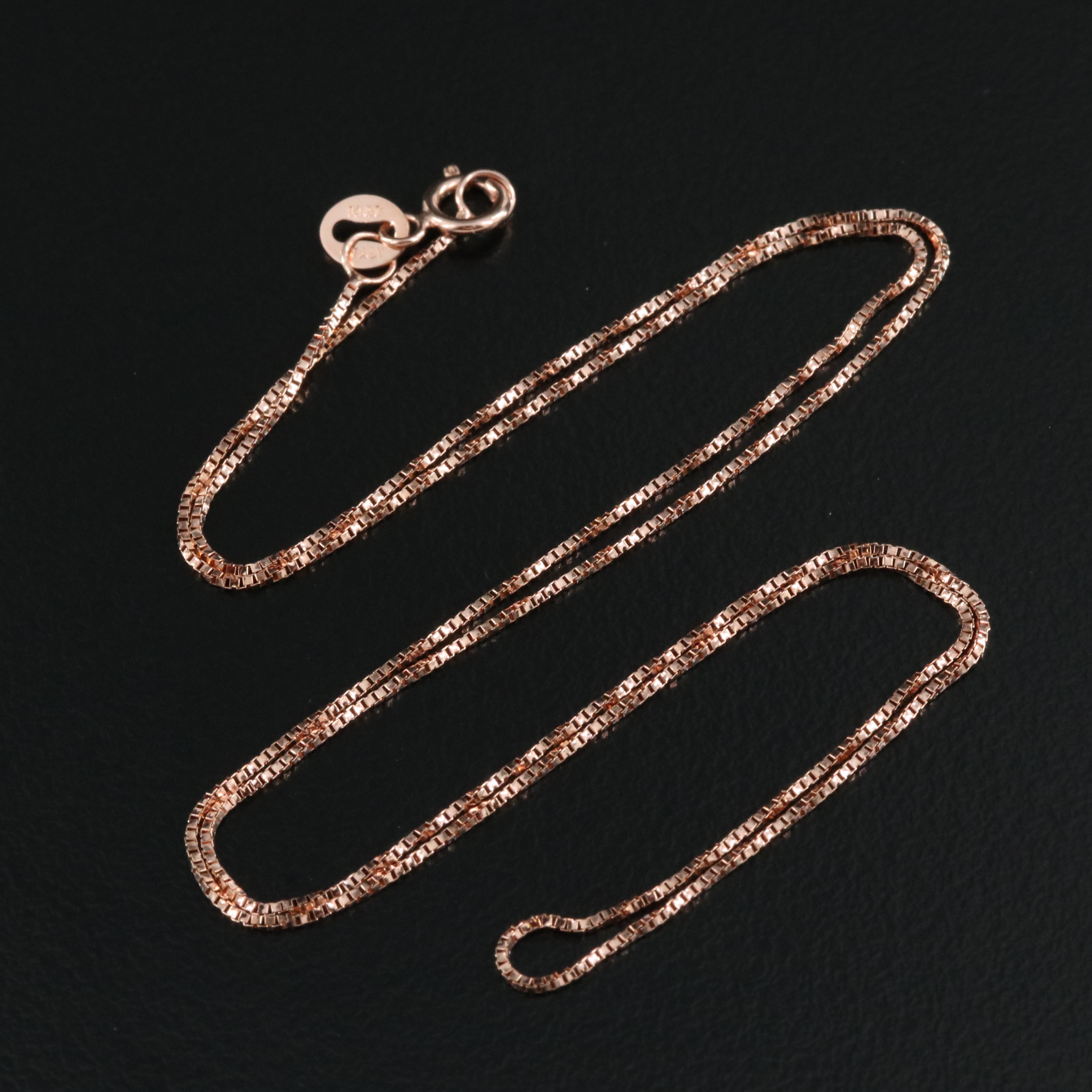 14k Rose Gold Classic Box Chain 0.60 mm main image 1