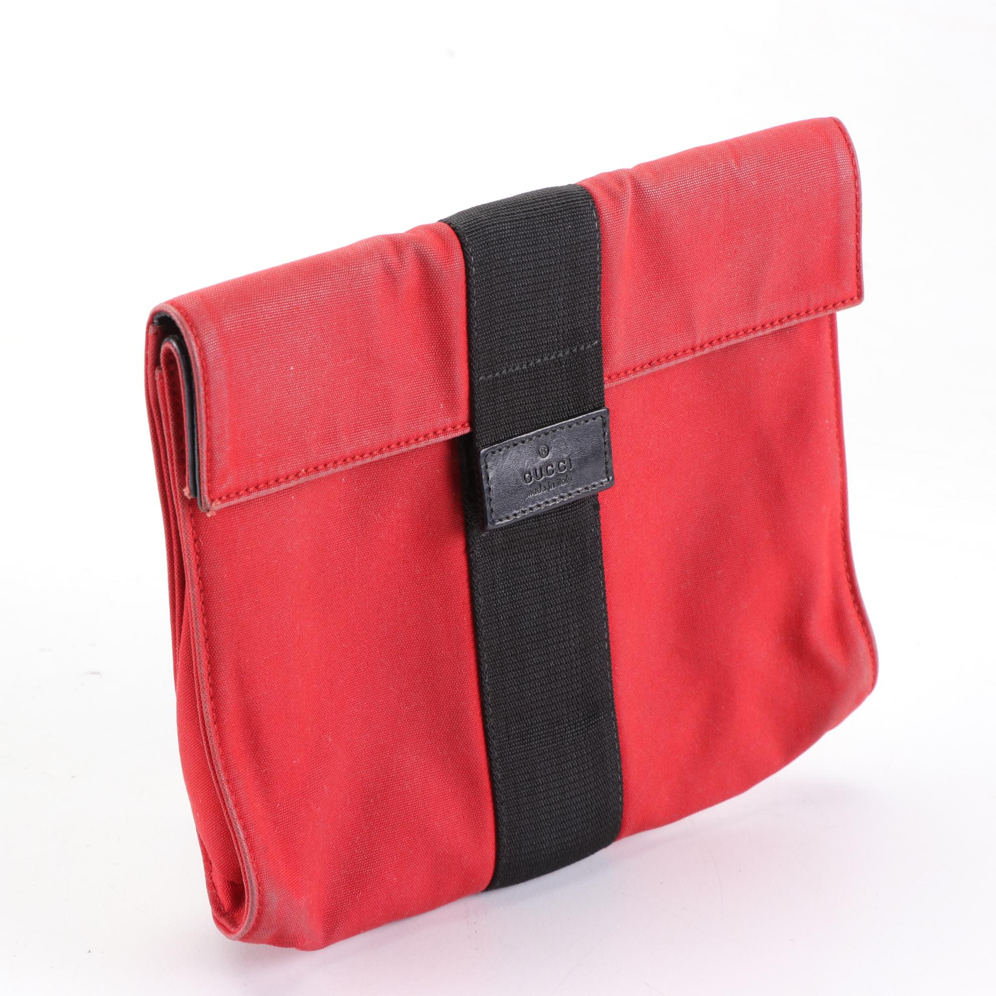 Gucci Clutch Bag in Canvas and Leather EBTH