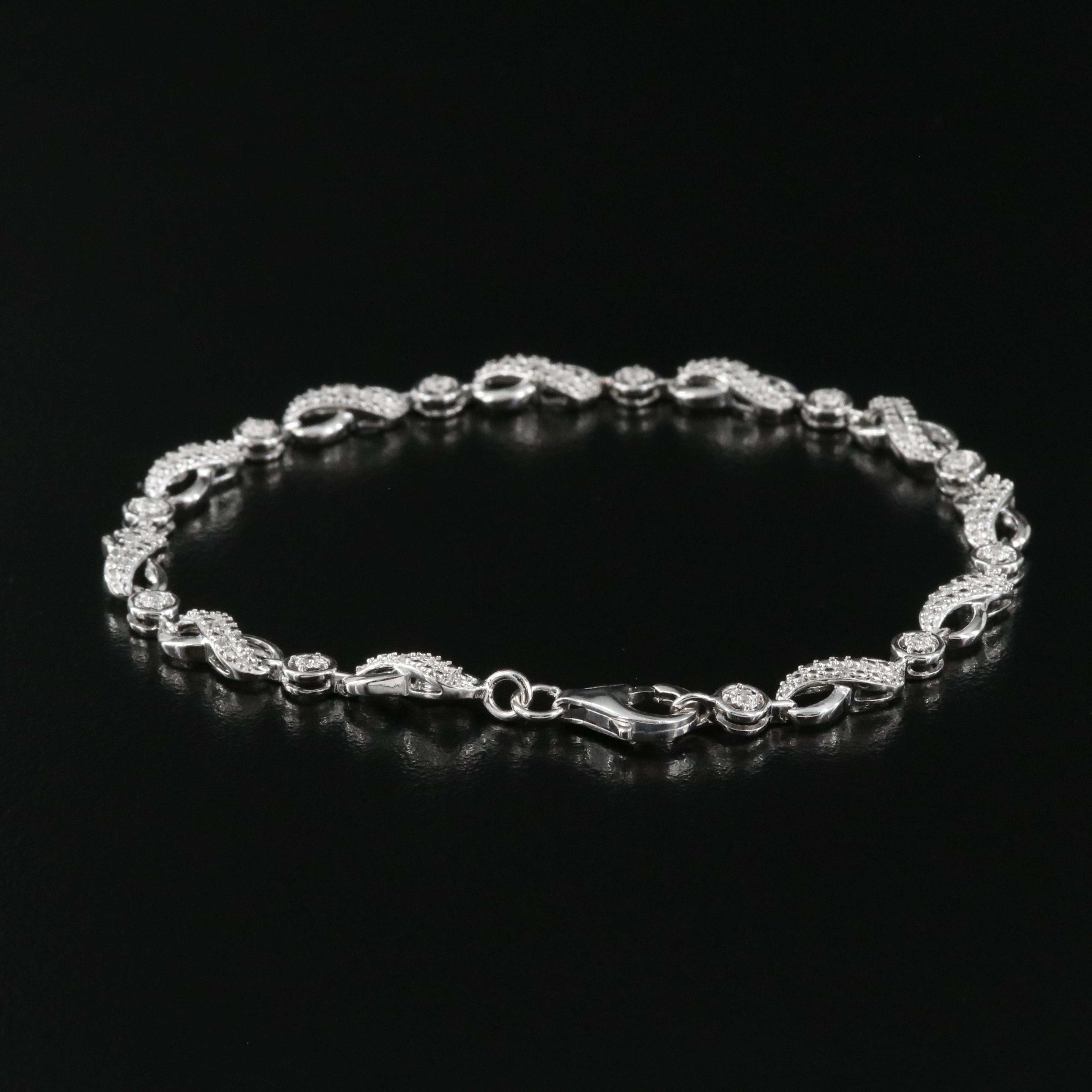 Sterling Diamond Infinity Bracelet EBTH