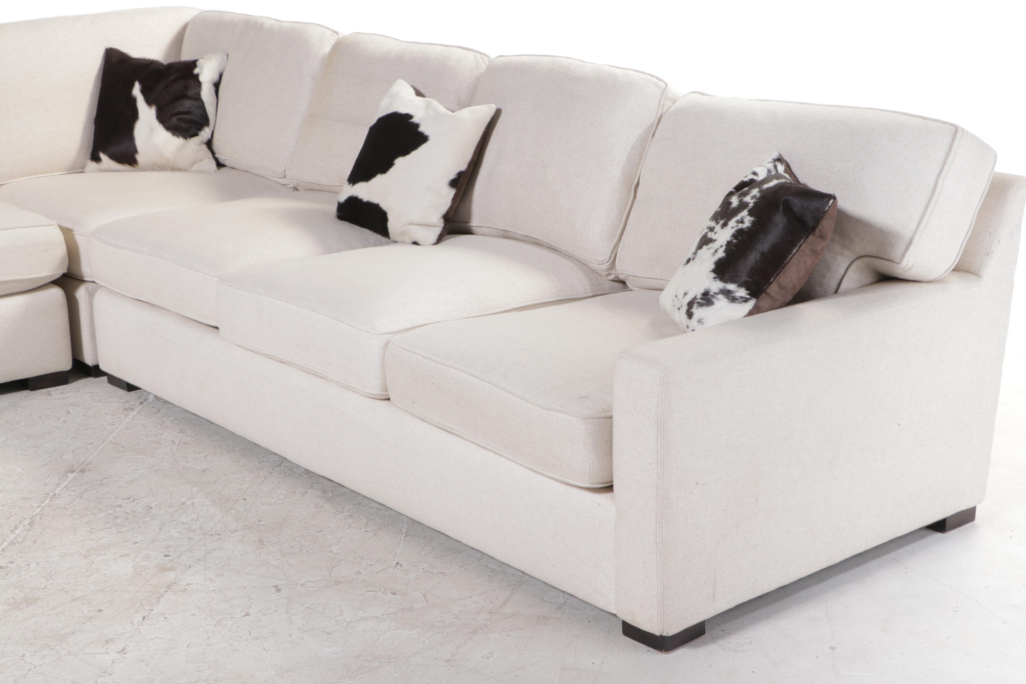 Frontgate Upholstered Sectional Sofa with Throw Pillows EBTH