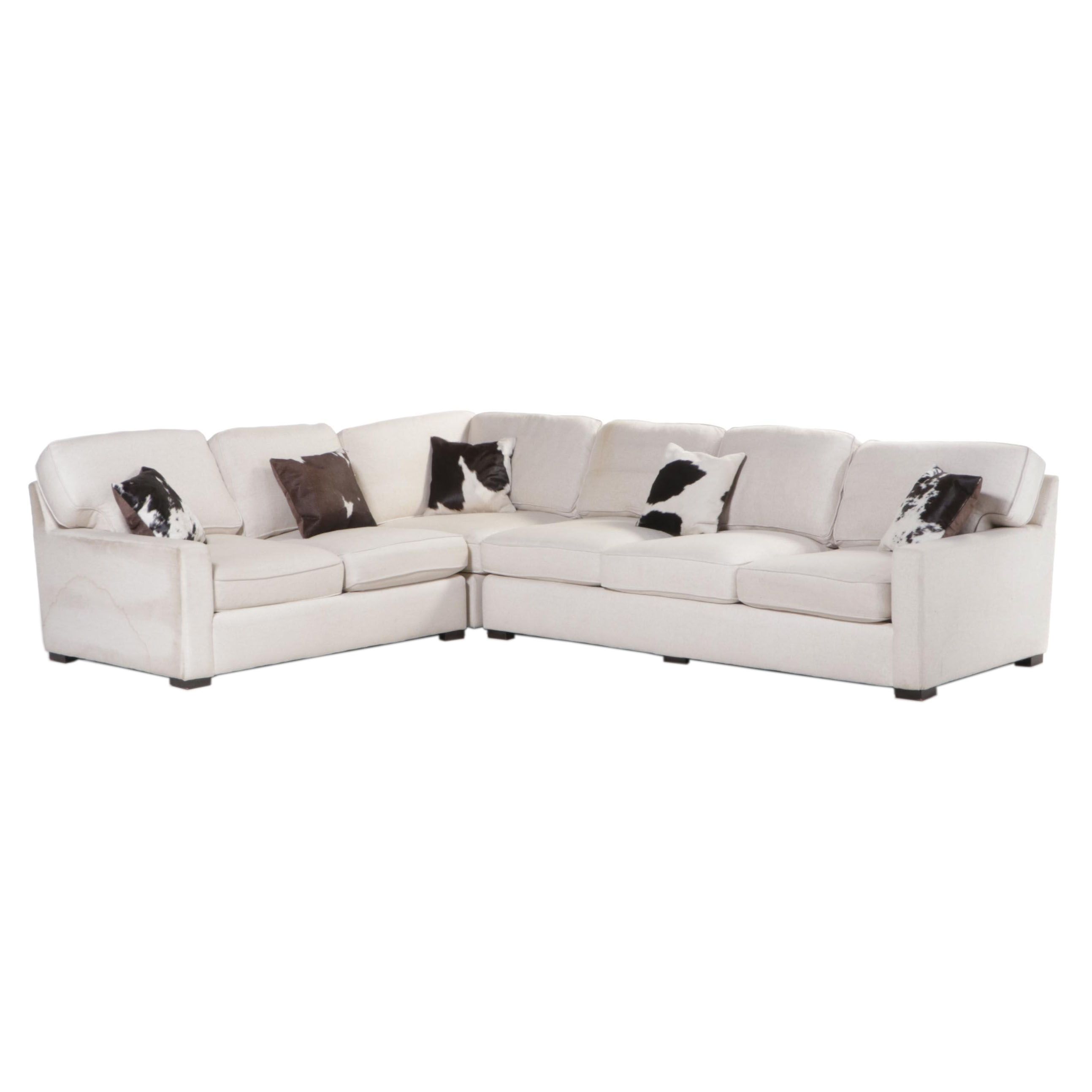 Frontgate Upholstered Sectional Sofa with Throw Pillows EBTH