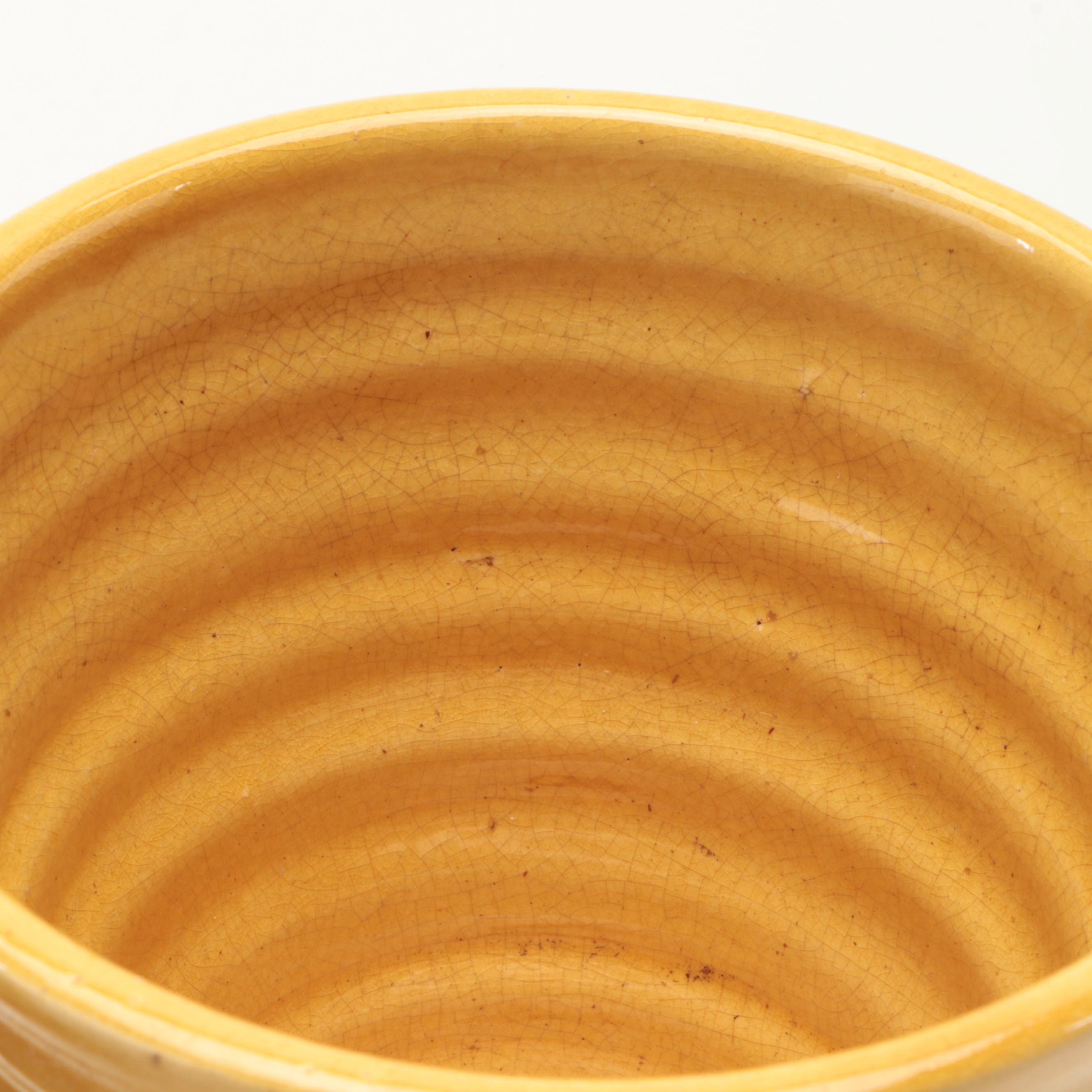 Pottery Barn Yellow Glazed Portuguese Ceramic Planters EBTH