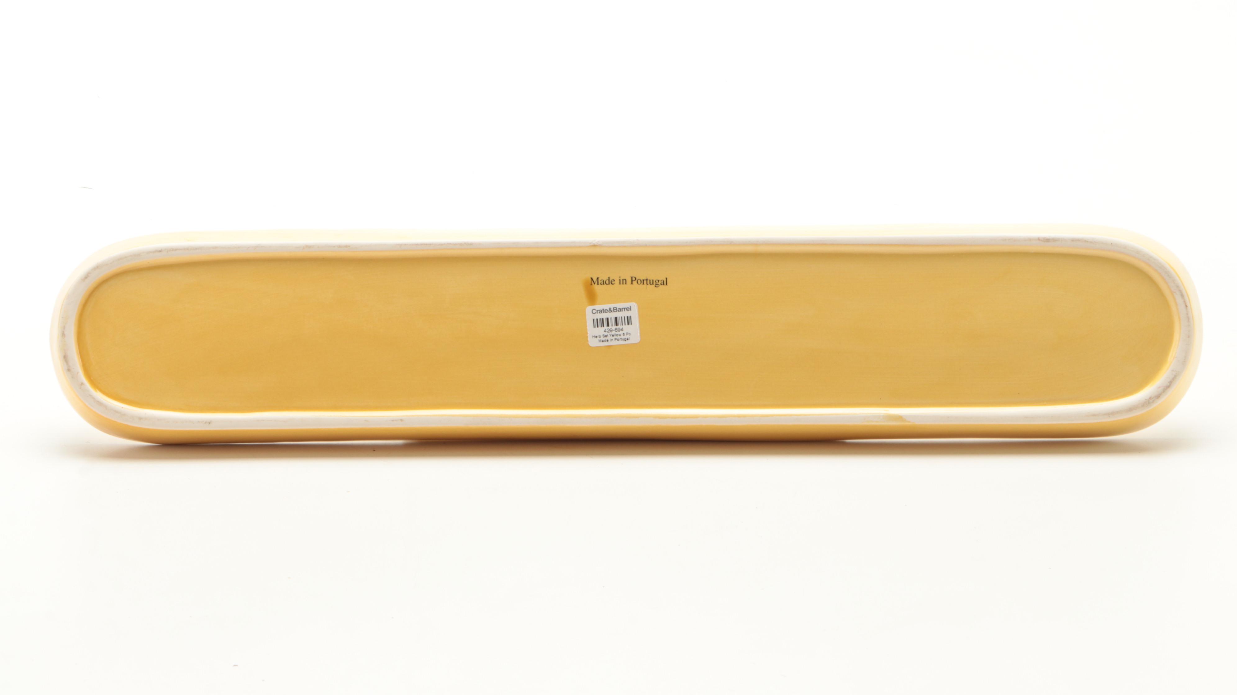 Pottery Barn Yellow Glazed Portuguese Ceramic Planters EBTH