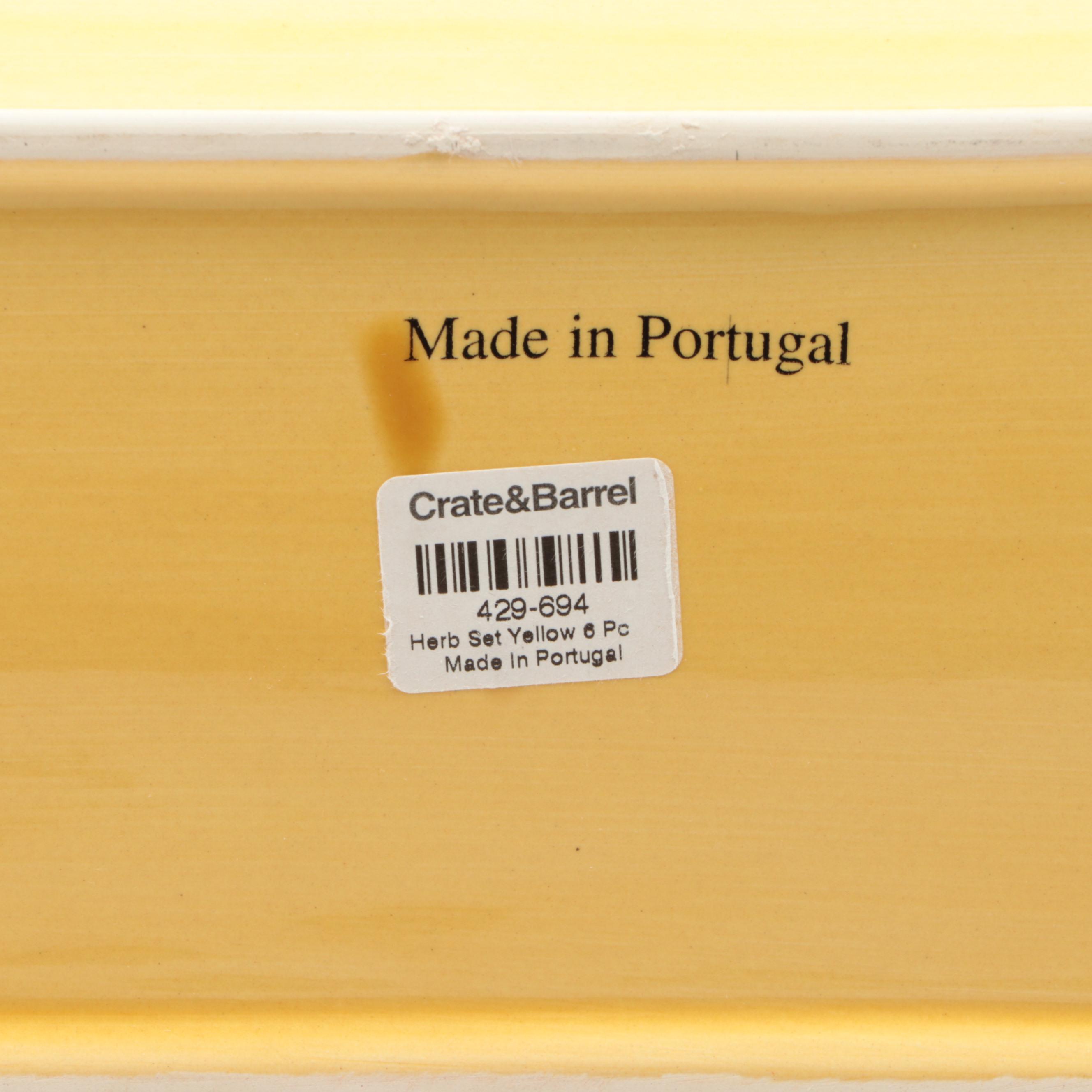 Pottery Barn Yellow Glazed Portuguese Ceramic Planters EBTH