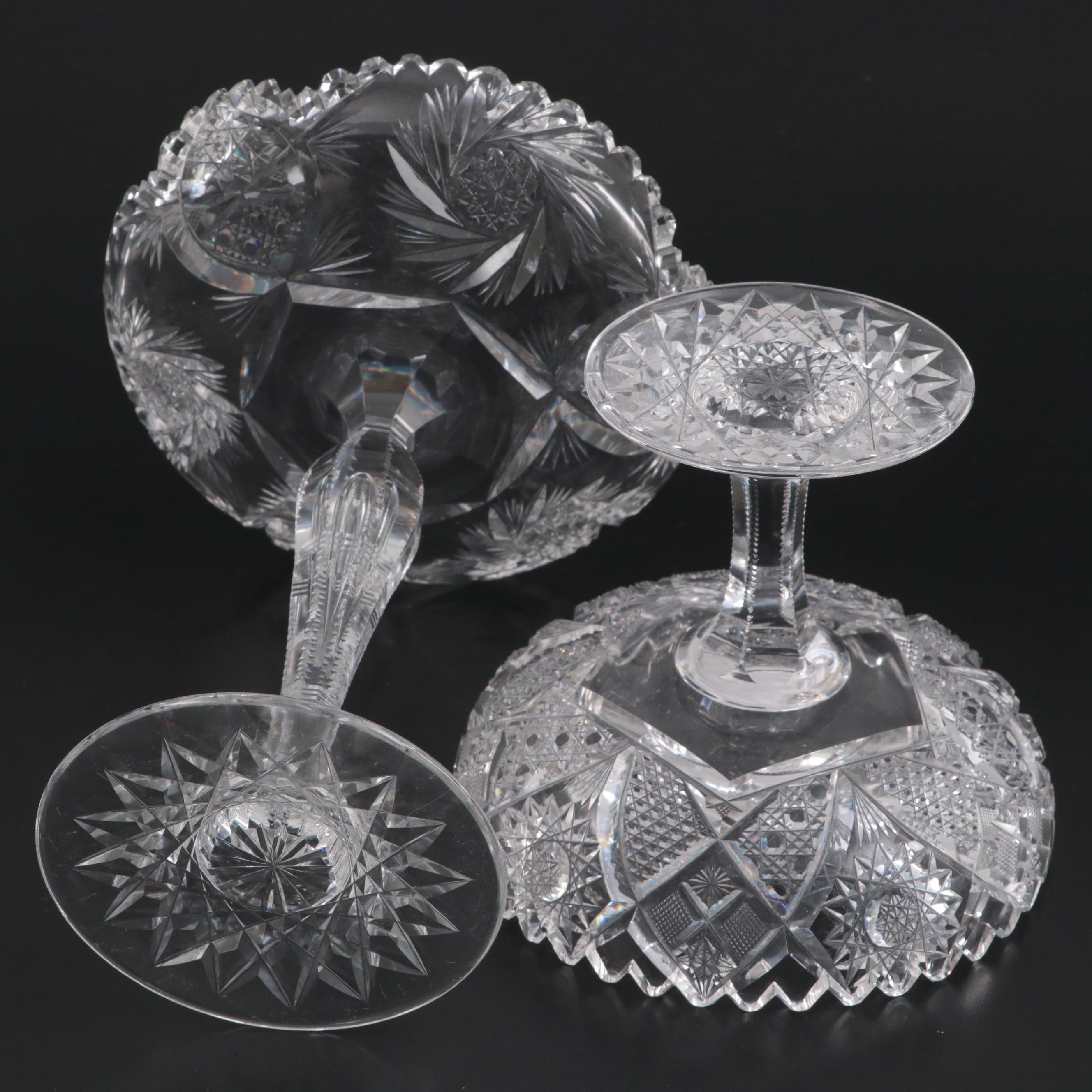 Waterford "Glandore" Compote with Other Brilliant Style Cut Glass