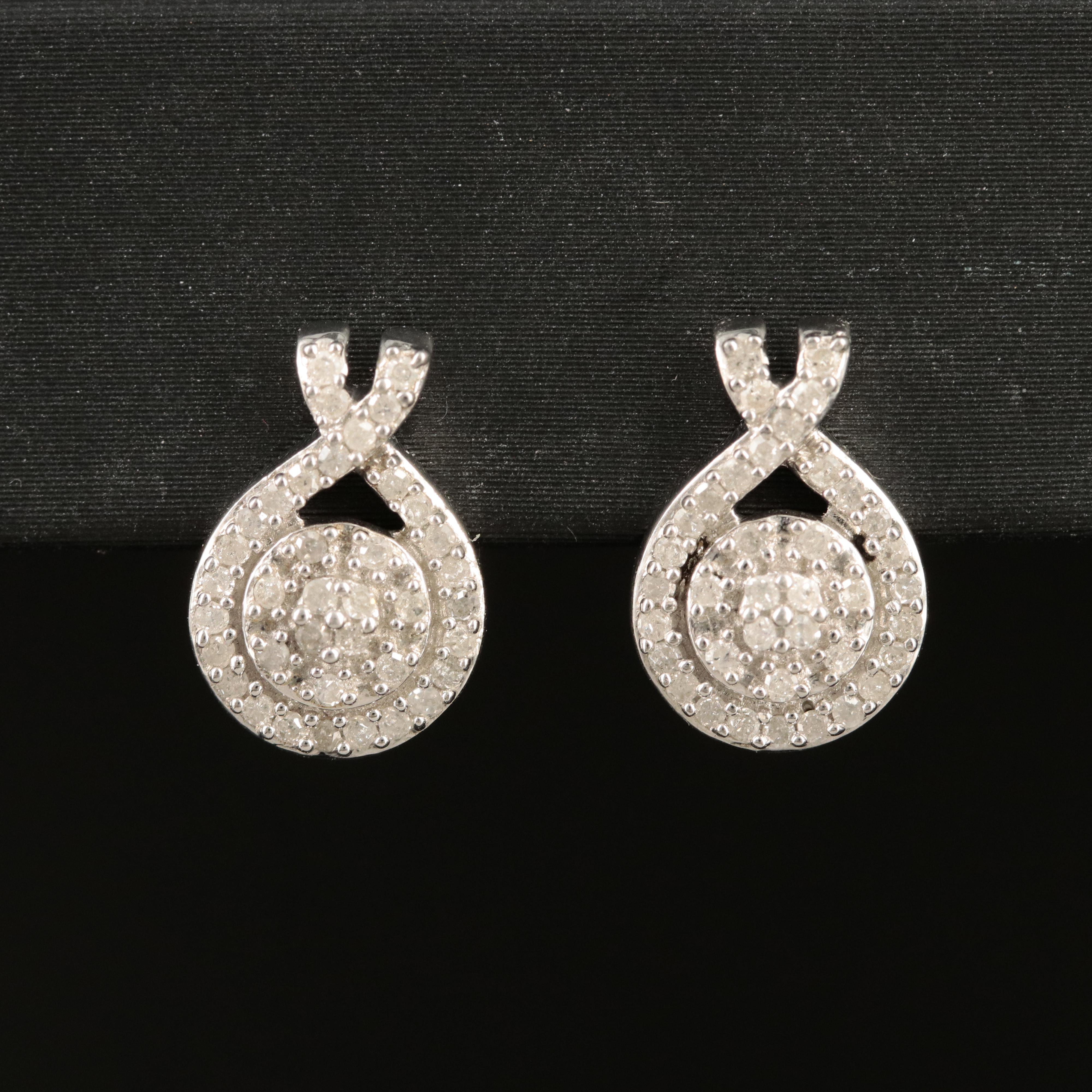 Sterling Diamond Earrings EBTH