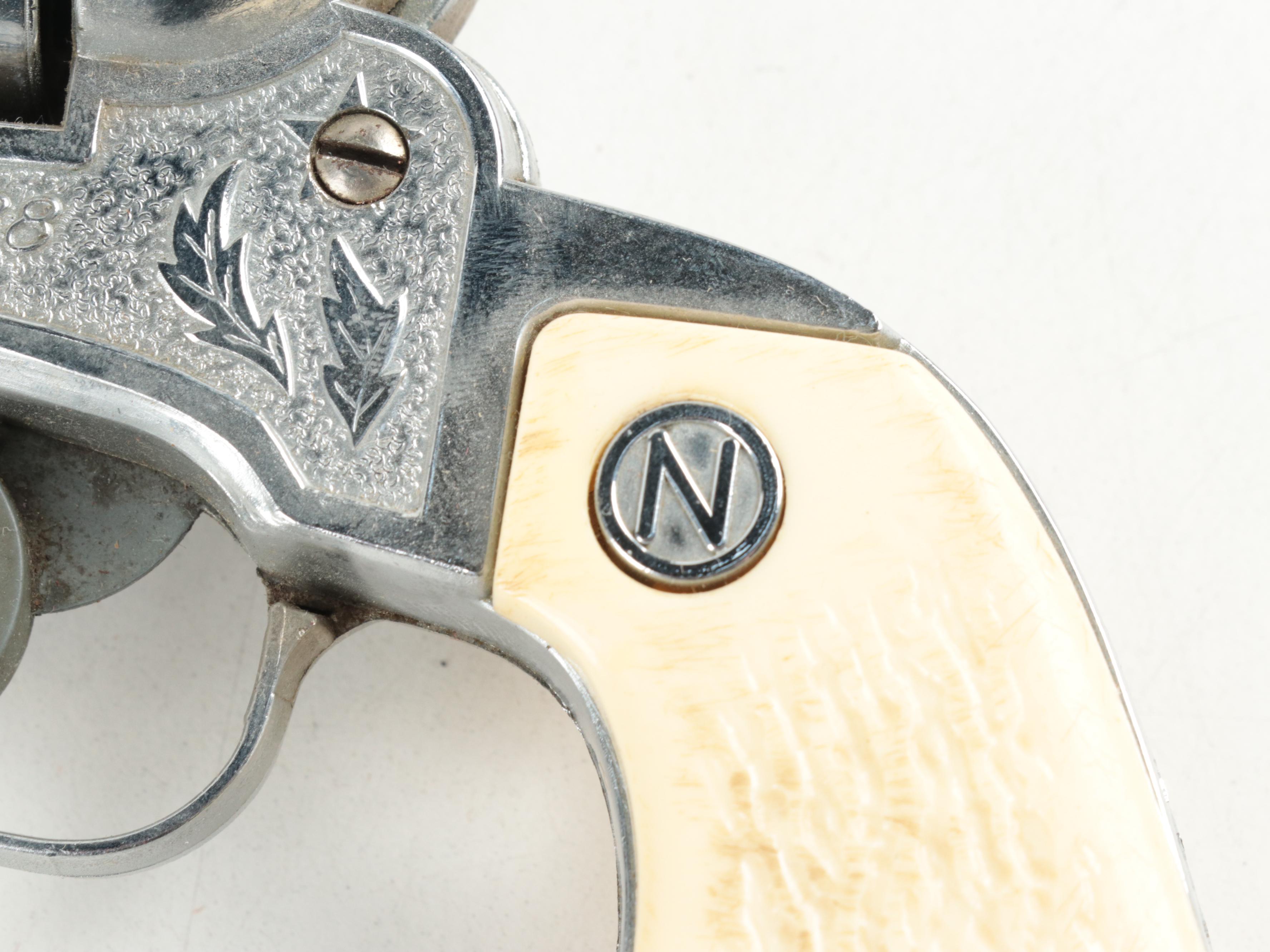 Kid's Nichols "Stallion 38" Toy Cap Gun Revolvers With Leather Belt