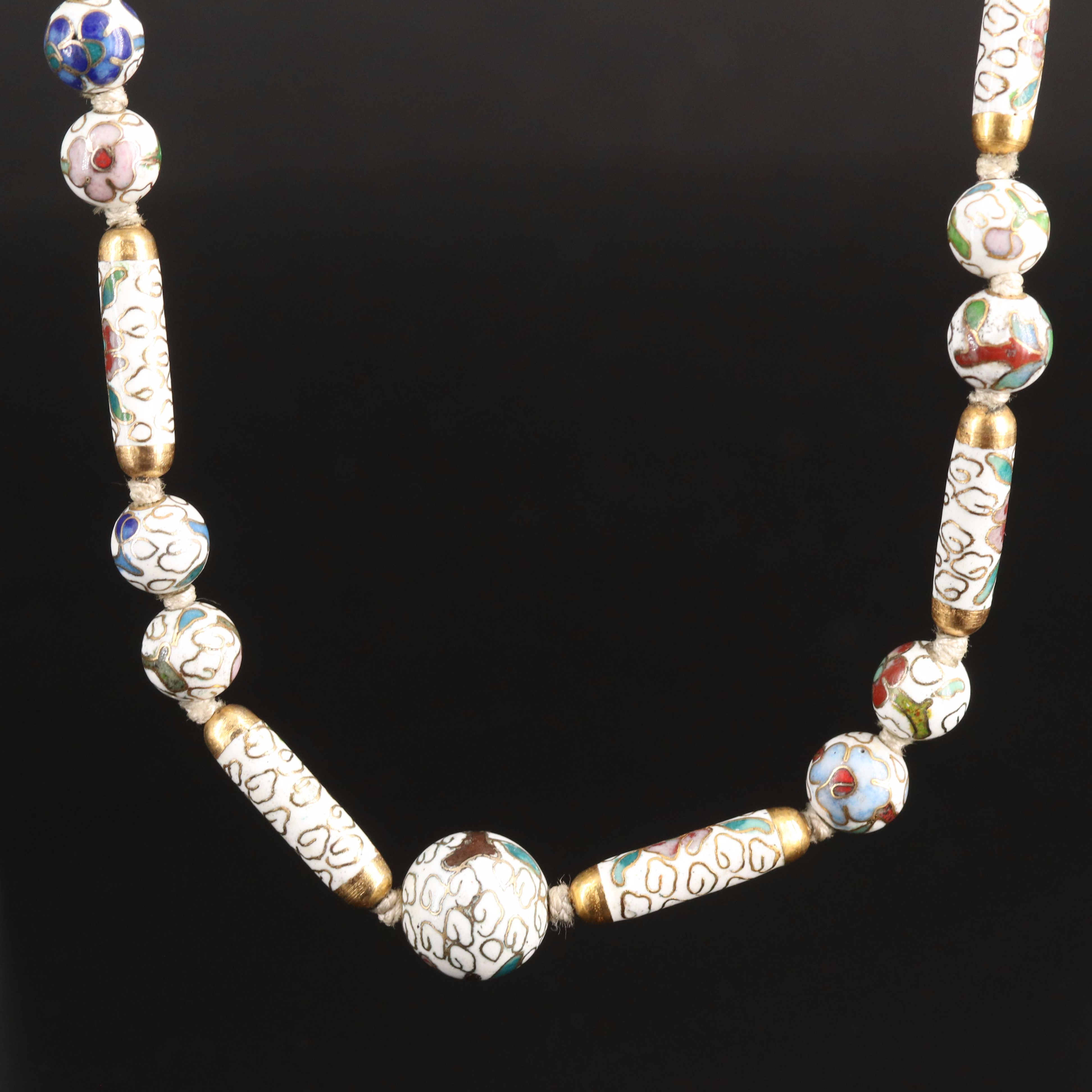 Cloisonné Beaded Necklace EBTH