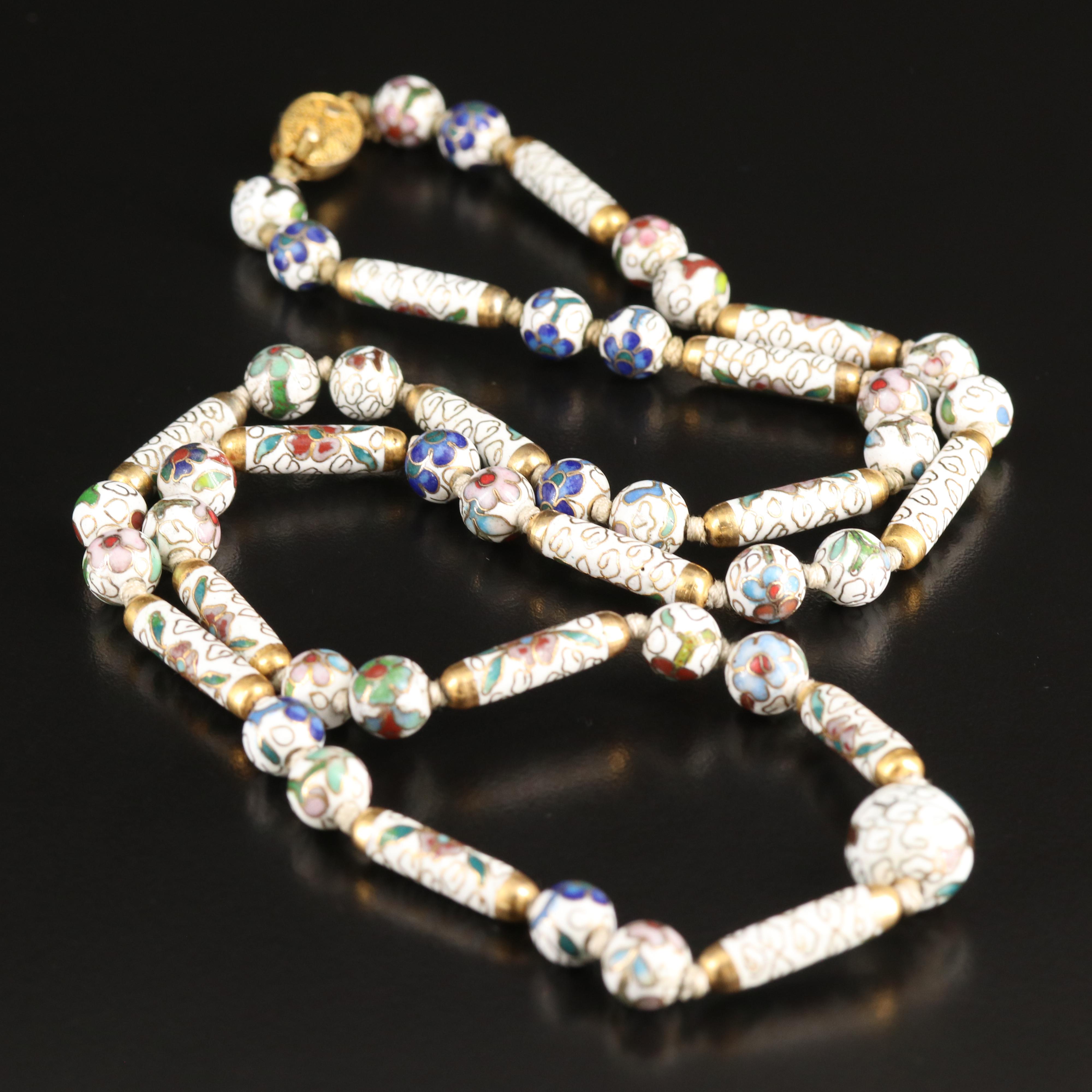 Cloisonné Beaded Necklace EBTH