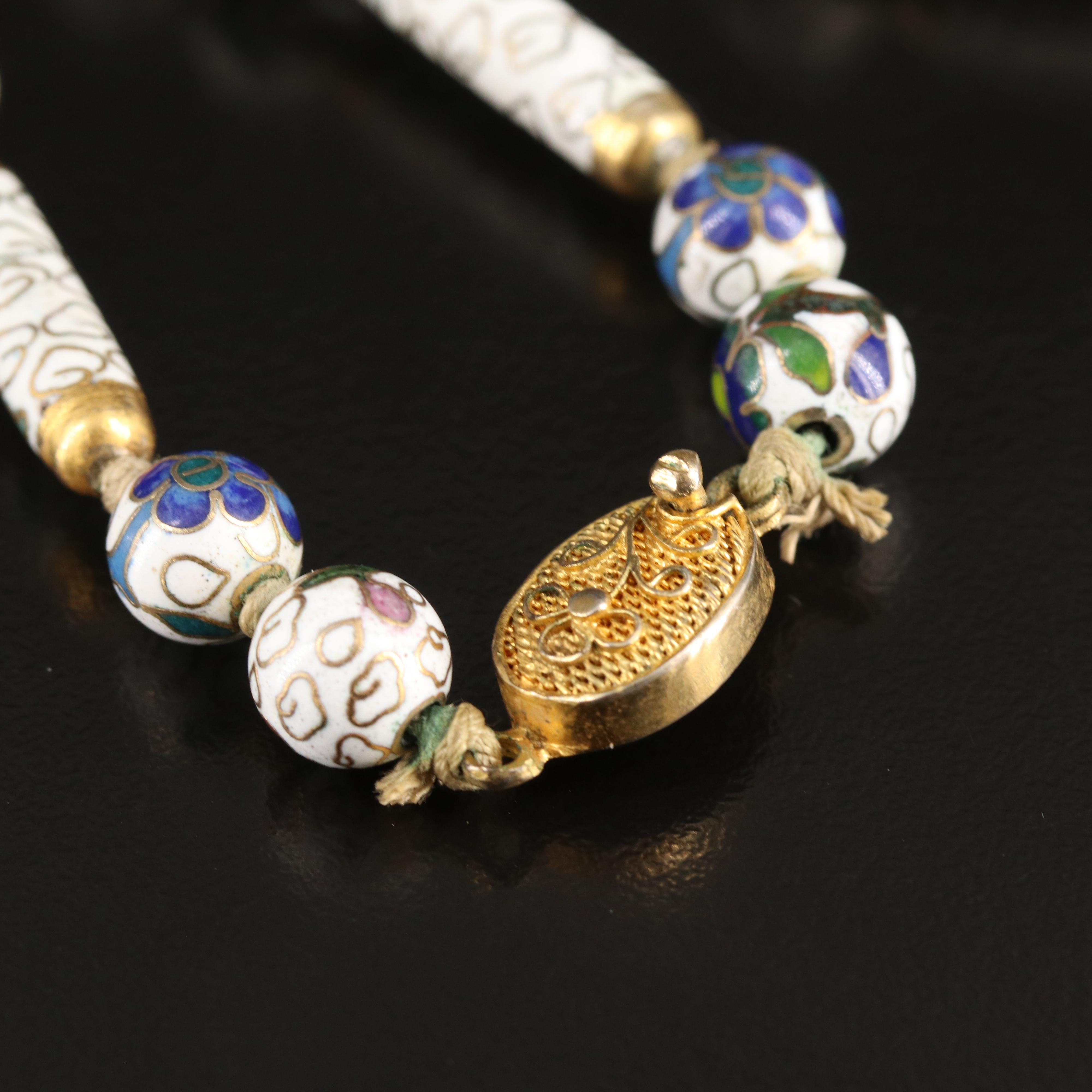 Cloisonné Beaded Necklace EBTH