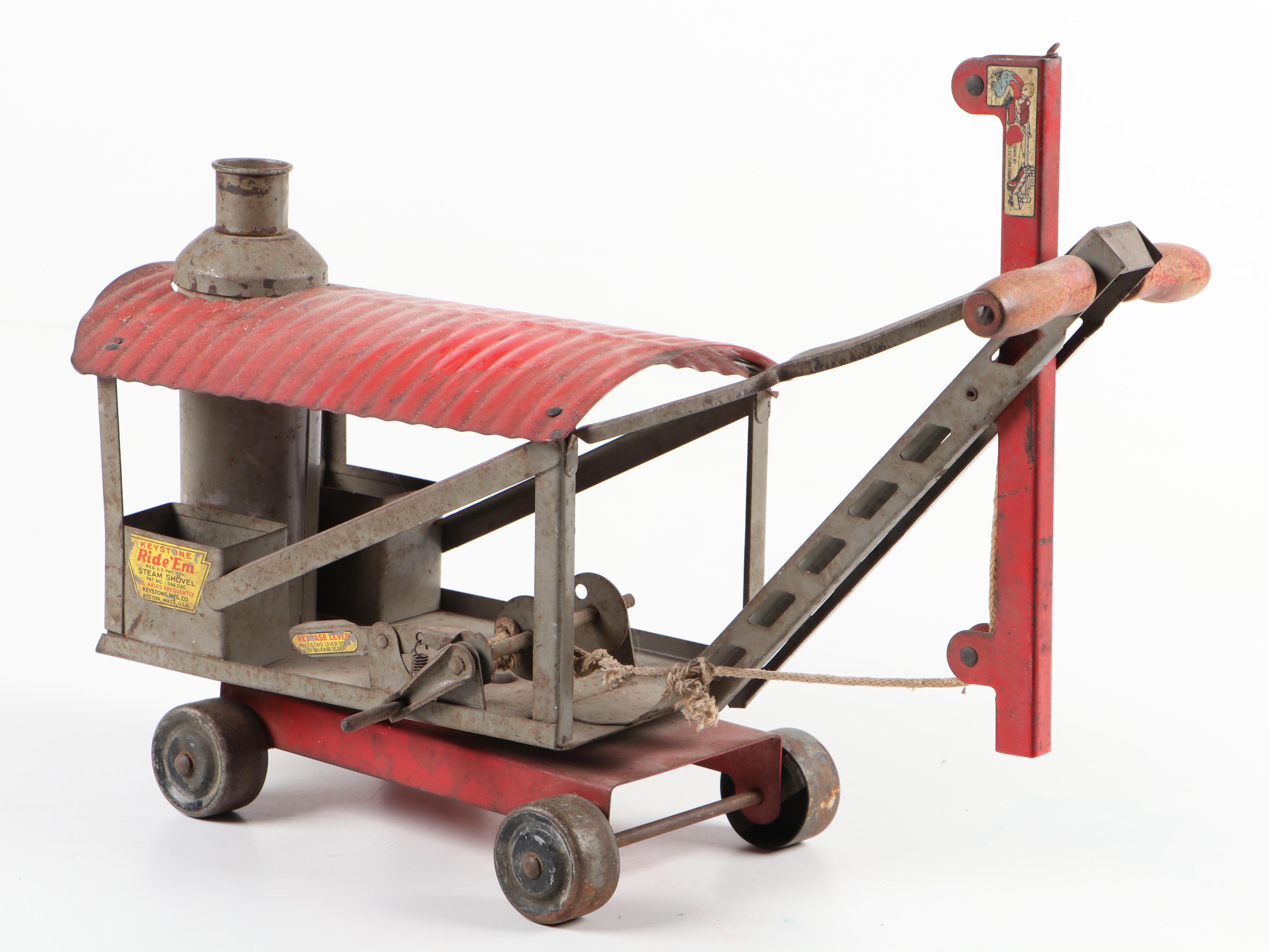 Keystone Mfg. Co. Ride 'Em Toy Steam Shovel, Mid-20th Century | EBTH