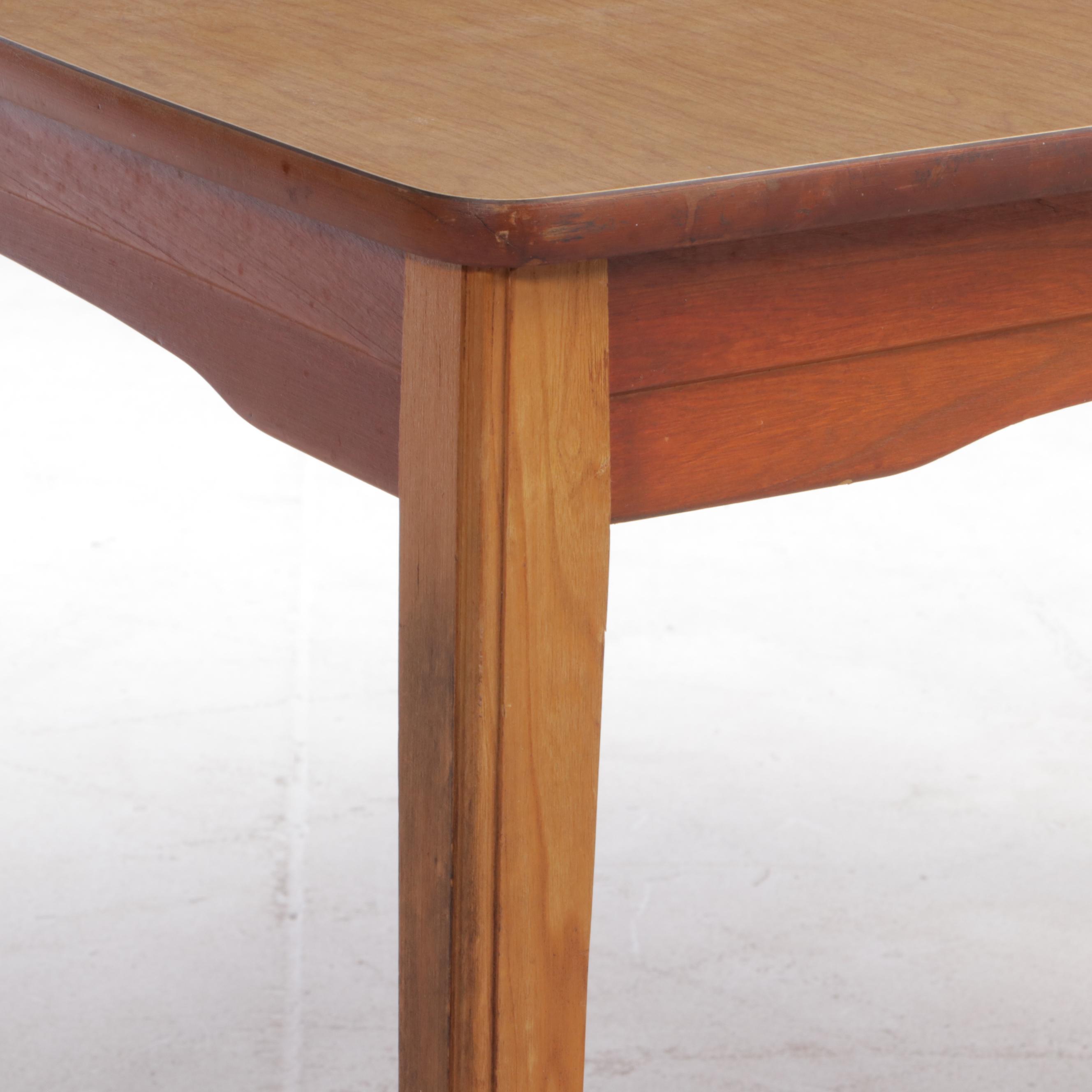 BlondeFinish Birch and Laminate Top Dining Table, Mid20th Century EBTH