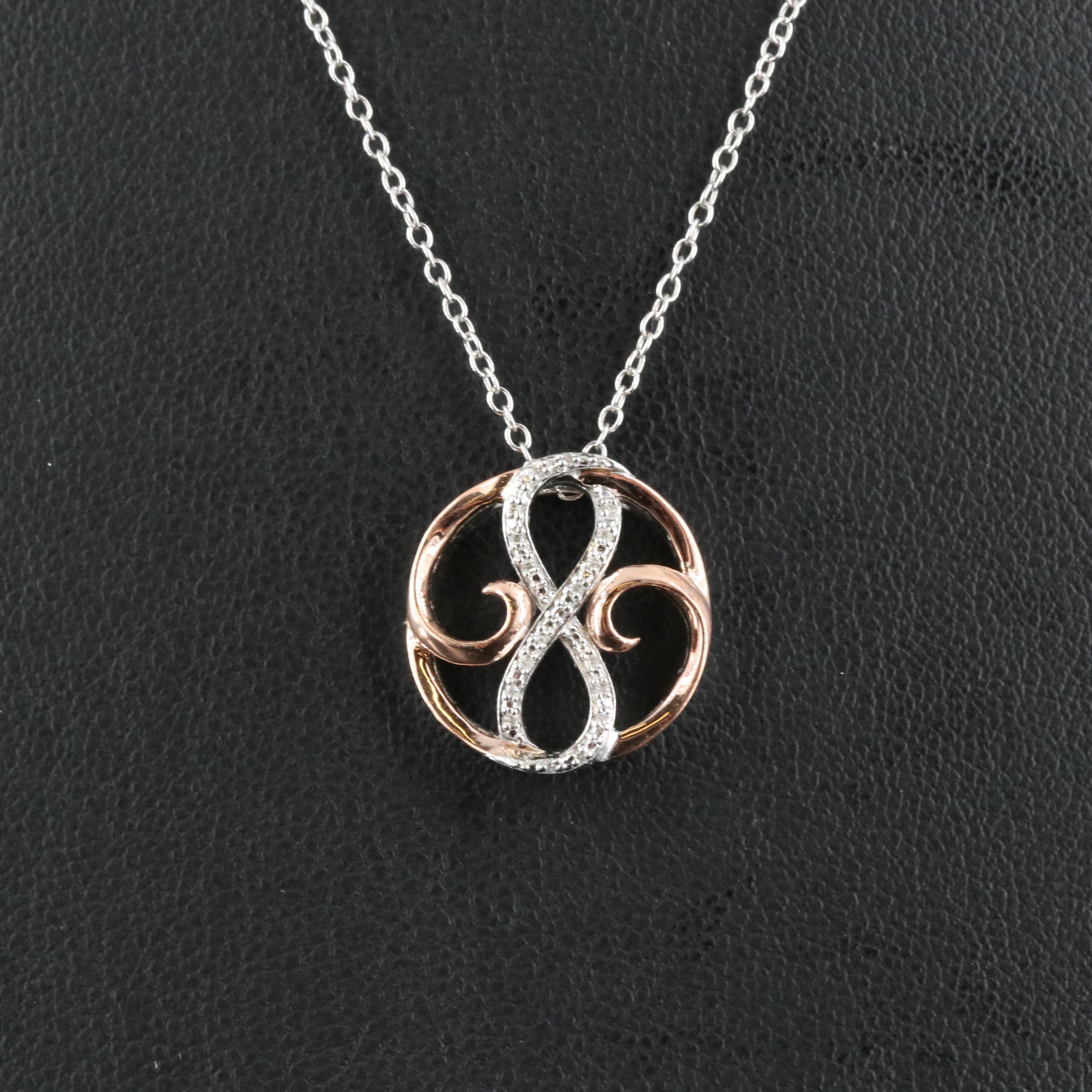 Sterling Infinity Pendant Necklace EBTH