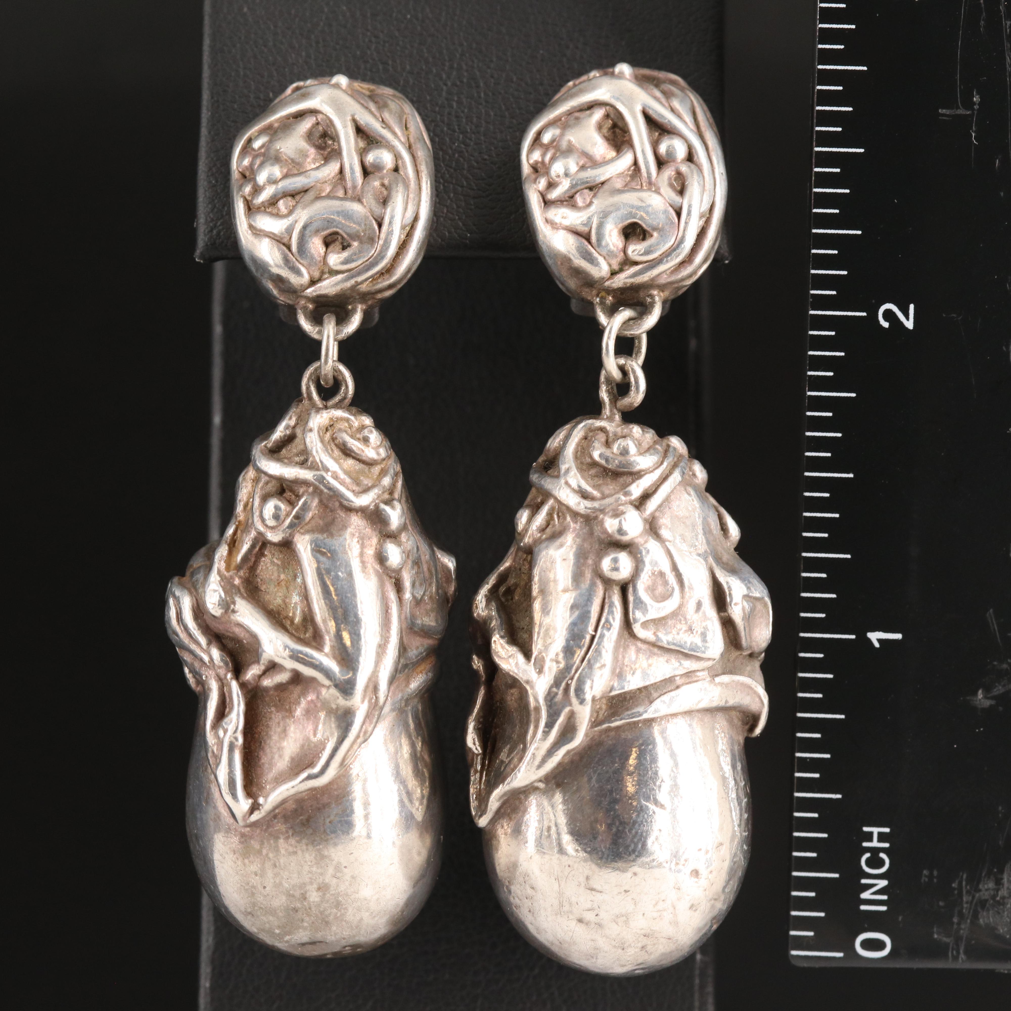 Vintage Fine Silver Earrings EBTH