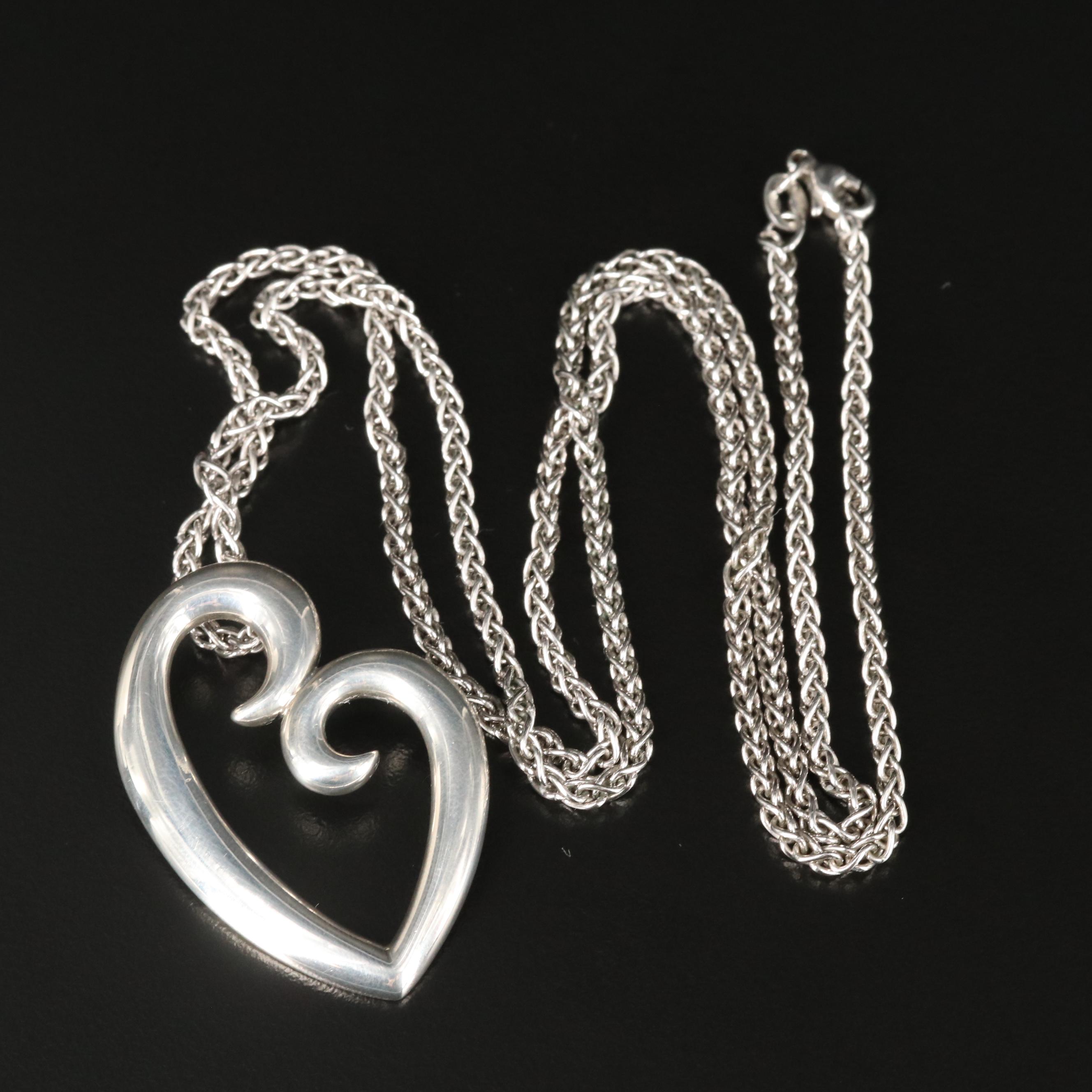 James Avery "Mother's Love" Sterling Heart Necklace EBTH